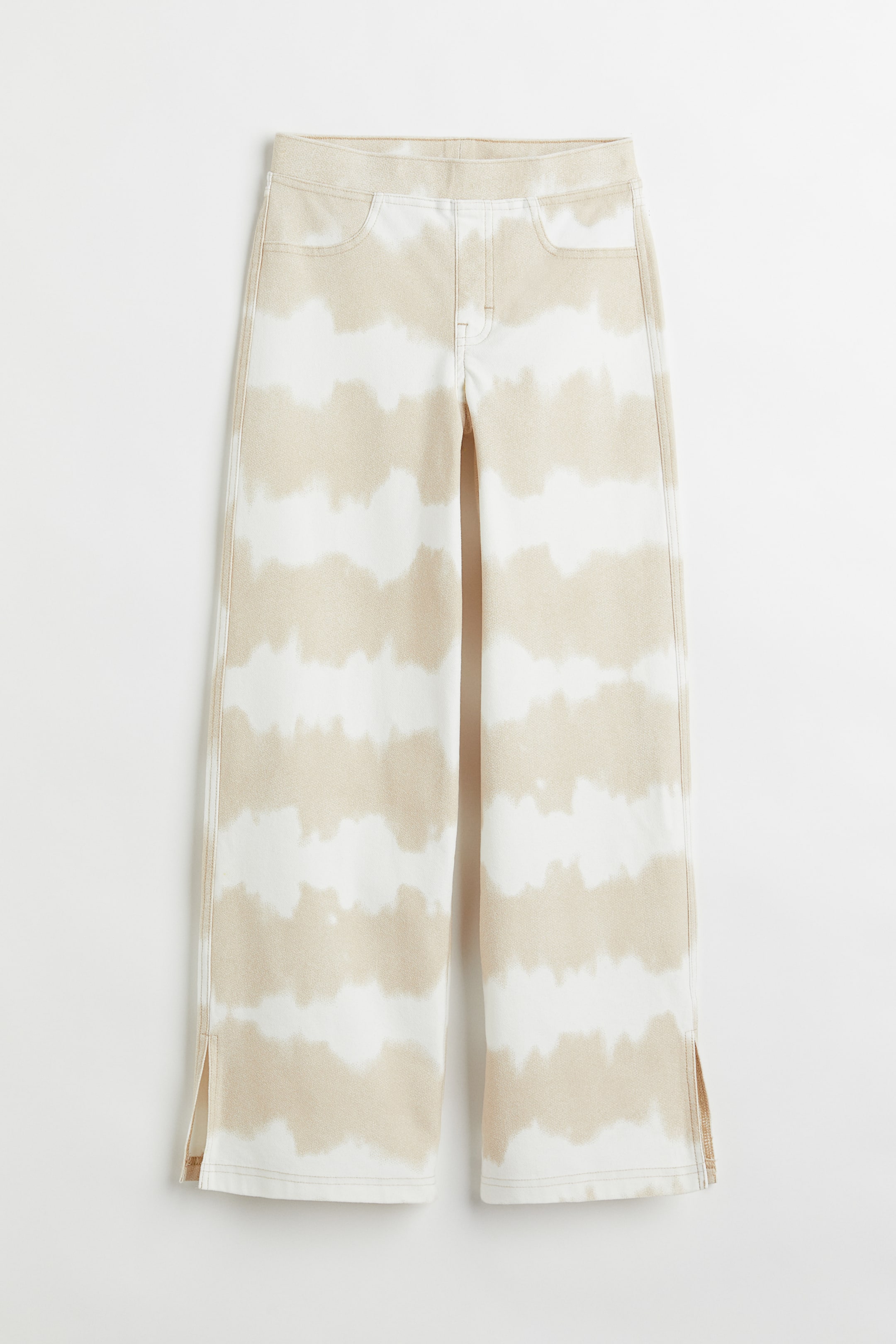 View larger image: Wide Fit Trousers - Beige/Tie-dye - Kids | H&M 1