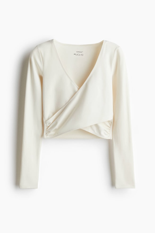 Sports wrap top with SoftMove™ - White/Black - 1