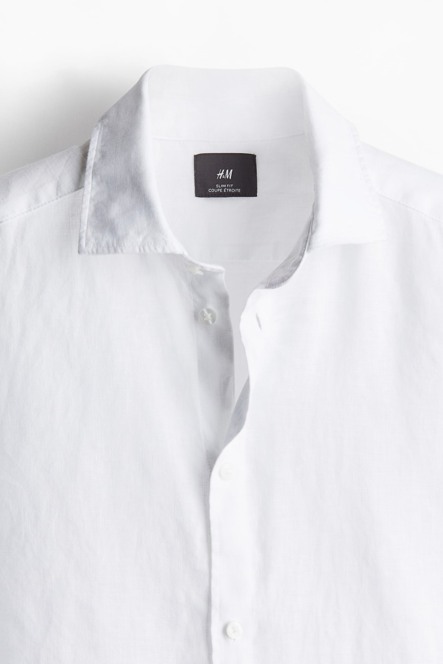 Slim Fit Linen shirt - White/Light blue/Sage green - 4