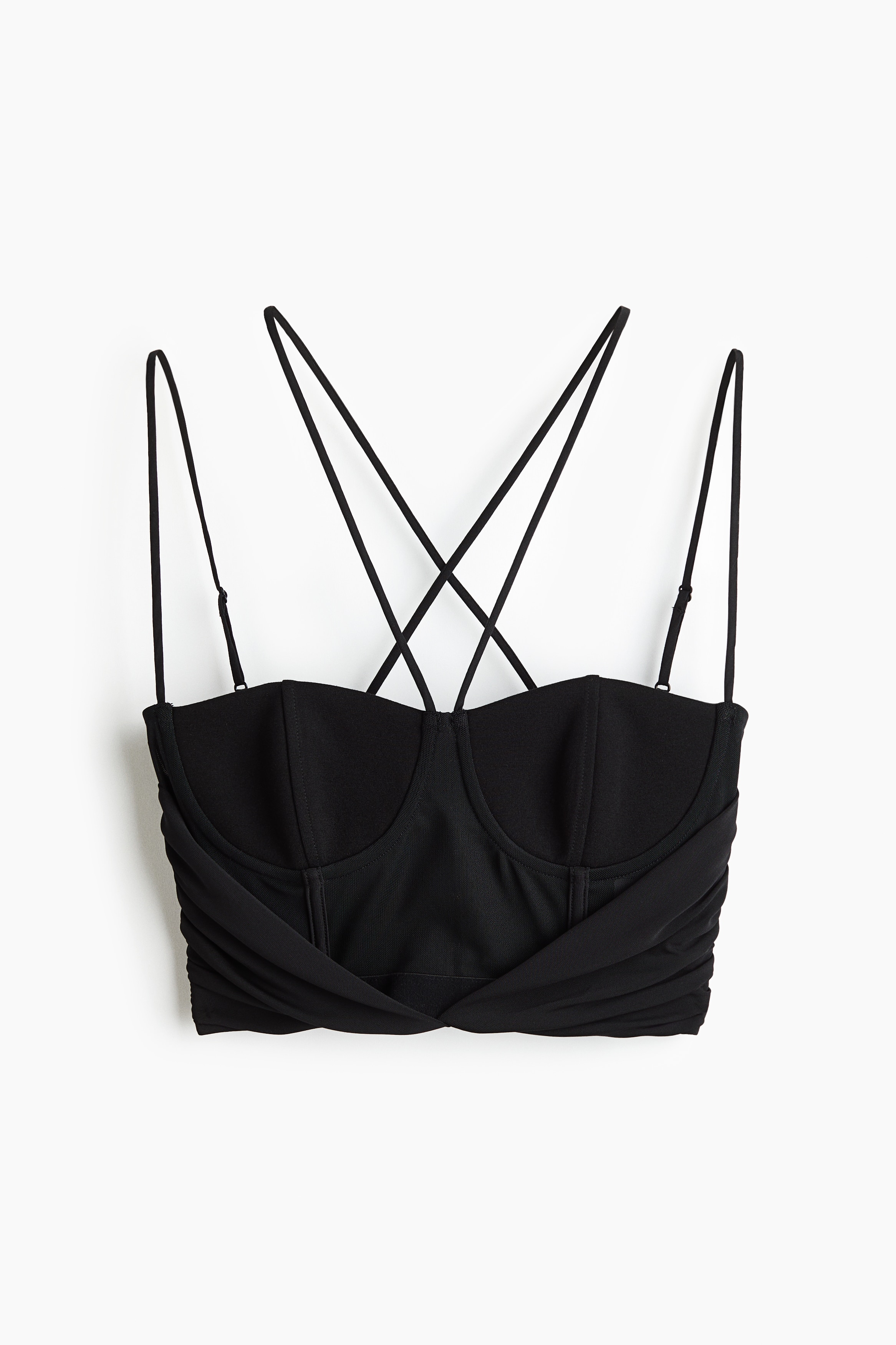 Draped crop top - Black