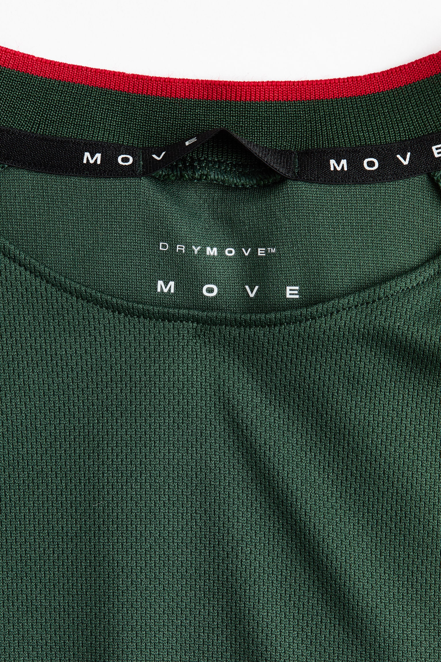 Мужской топ H&M Move Regular-Fit Printed Soccer Jersey with DryMove™, цвет: Тёмный зелёный — фото 3