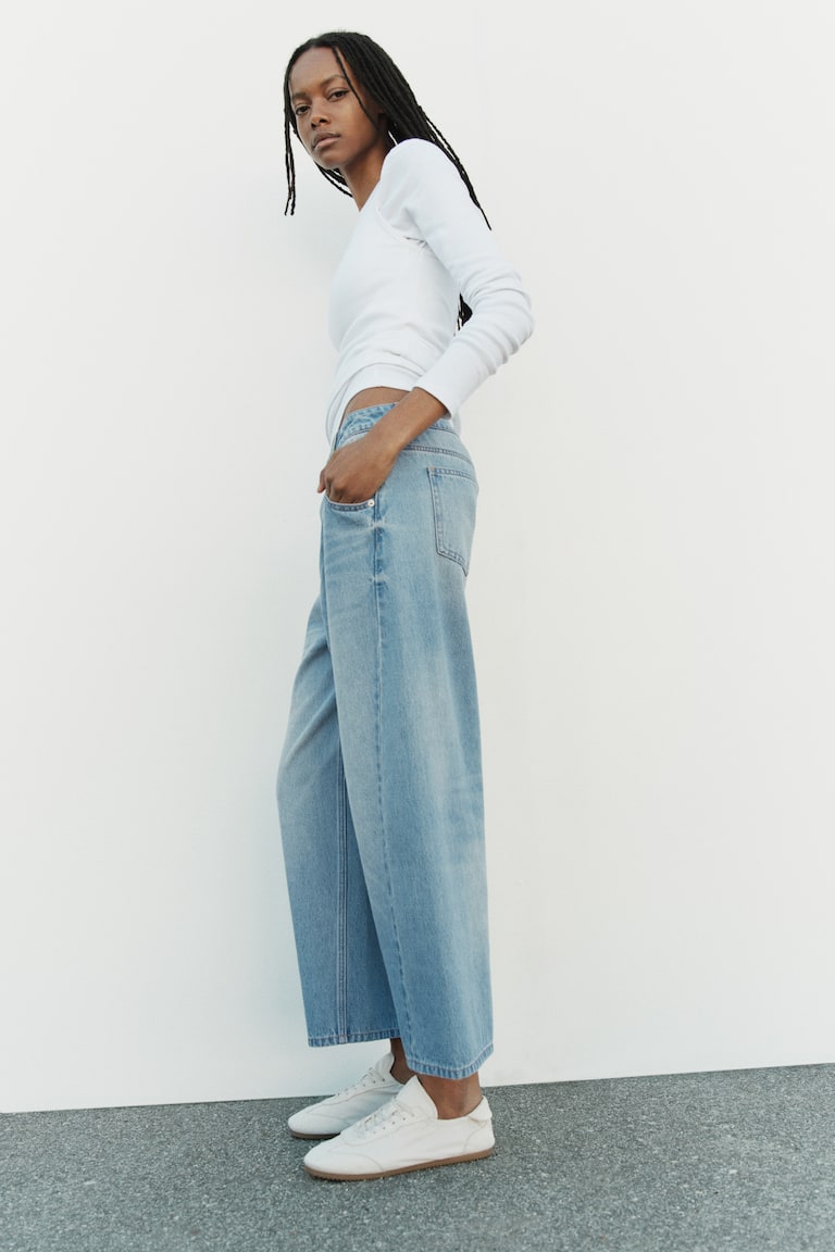 Barrel High Waist Ankle Jeans
