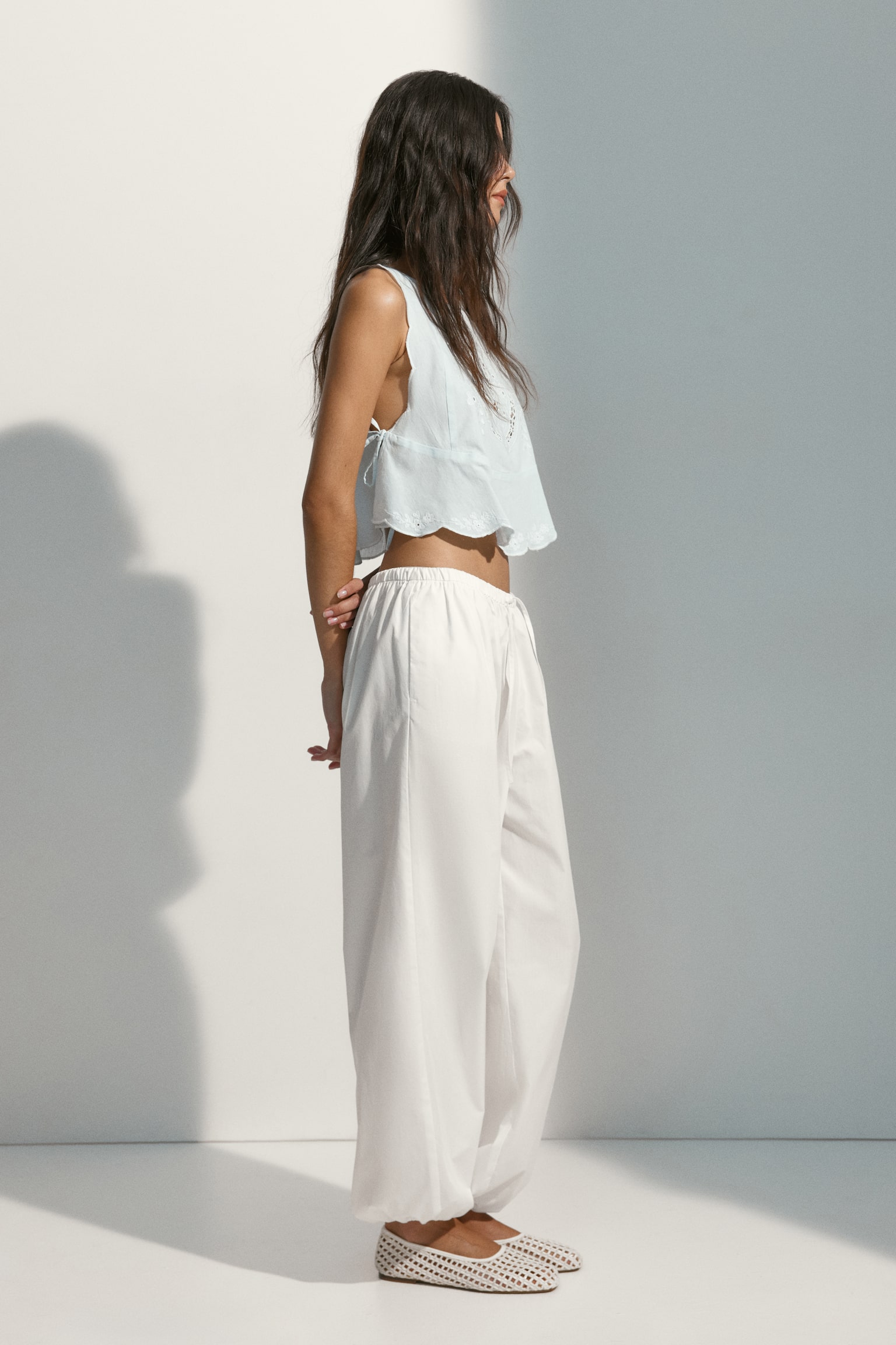 Embroidered Tie-Detail Top - 5