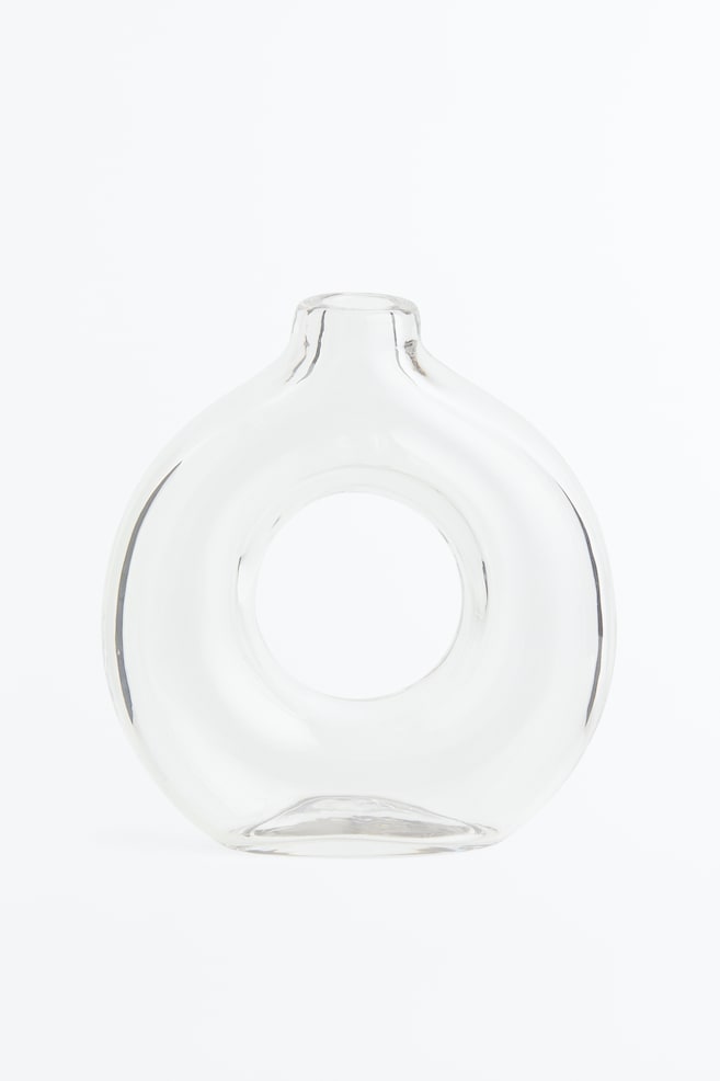 Vase i glas - Klart glas/Mørk beige - 1
