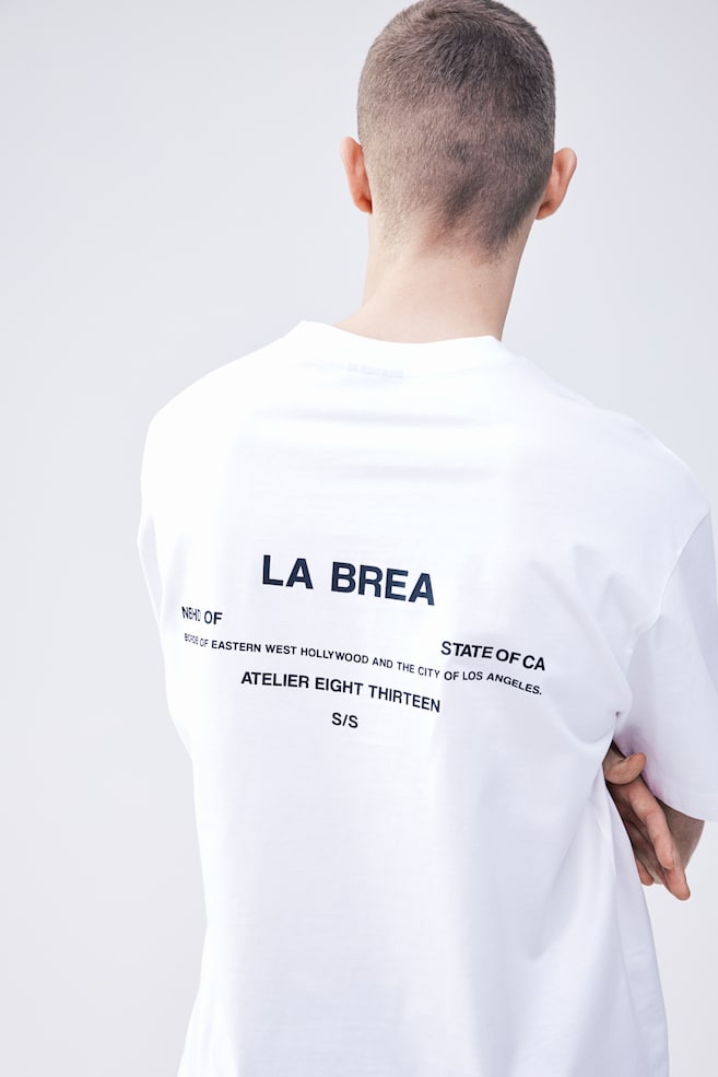 T-shirt con stampa Loose Fit - Bianco/La Brea/Nero/La Brea - 7