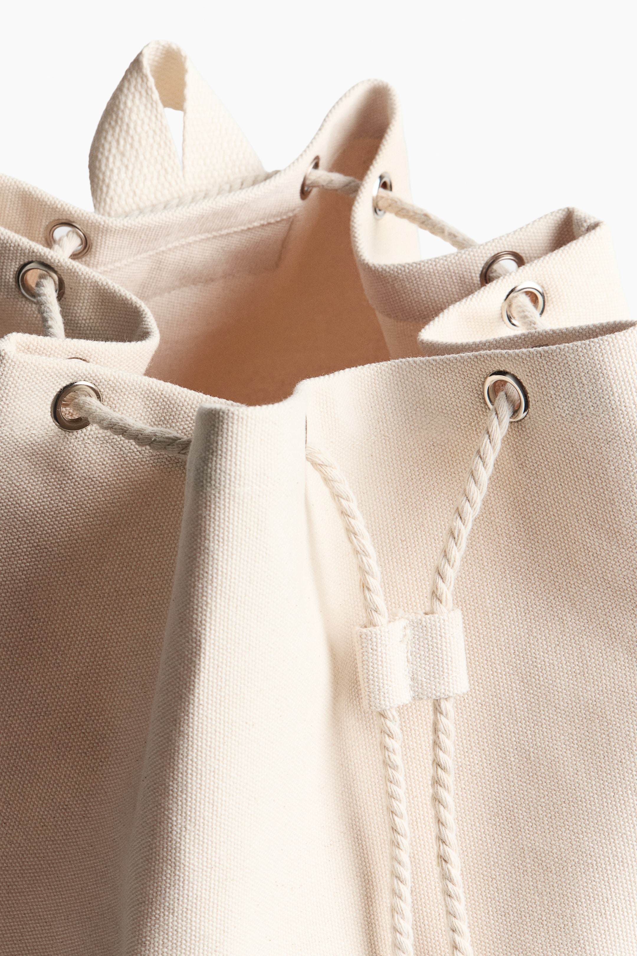 Cotton Laundry Bag with Text Motif