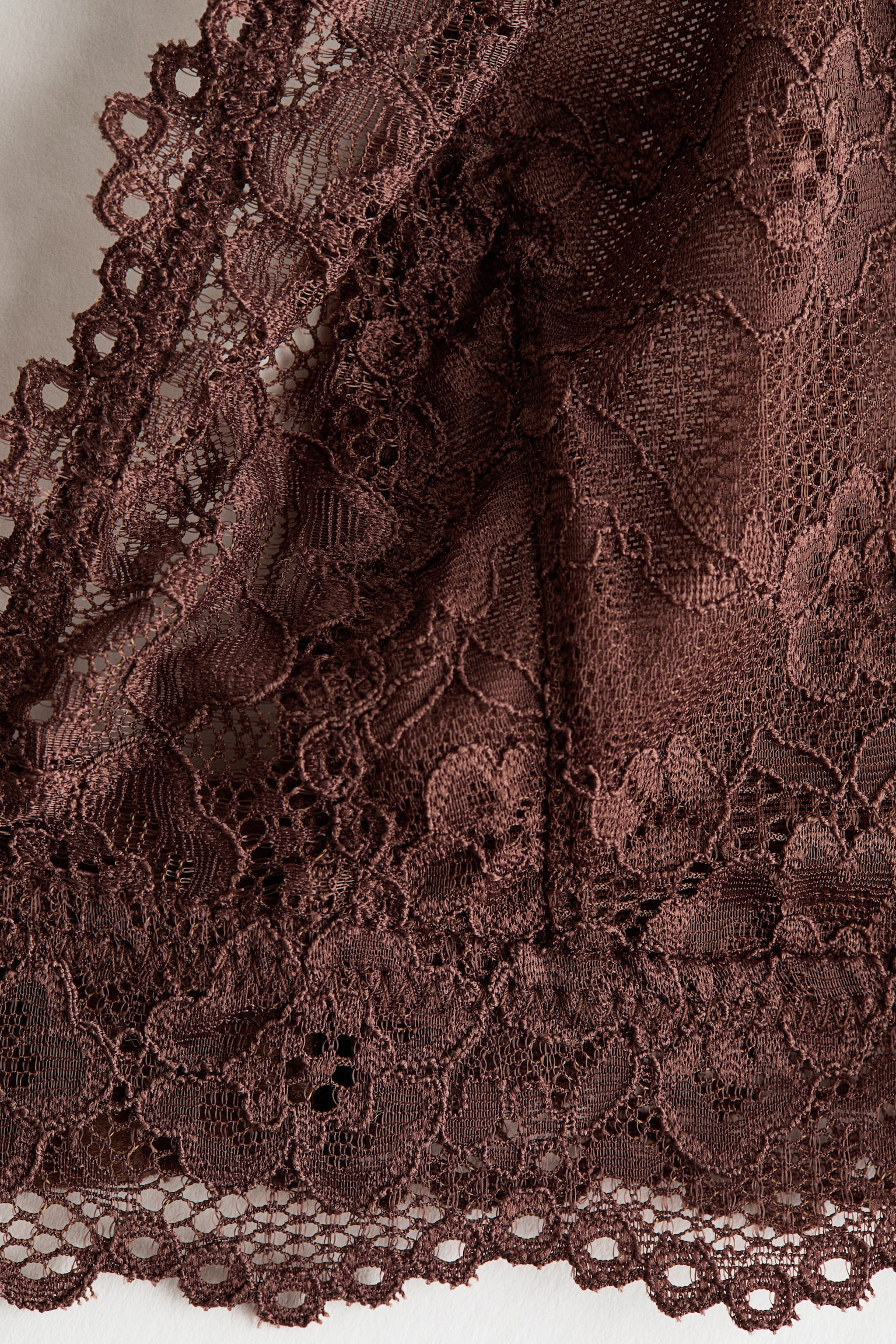 Soft lace bra - Brown/Black/Light beige/Dusty blue - 4