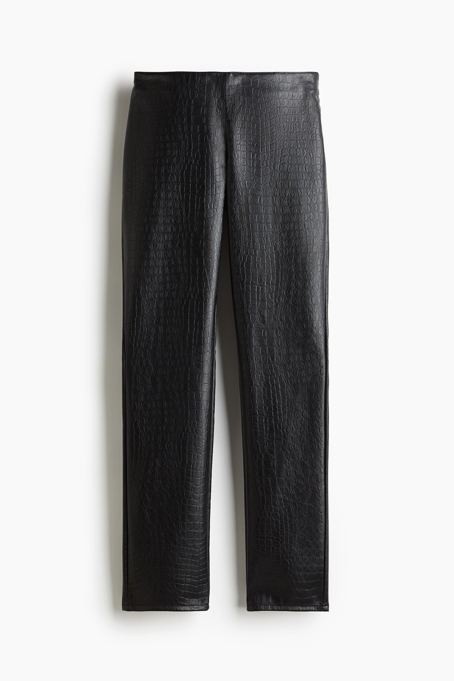 Straight coated trousers - Black/Crocodile-patterned/Purple/Crocodile-patterned - 2