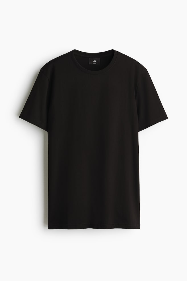 Camiseta en algodón pima Slim Fit - Negro/Blanco/Marrón oscuro/Azul marino/Negro/Gris claro jaspeado/Azul marino/Gris jaspeado/Blanco/Blanco - 1