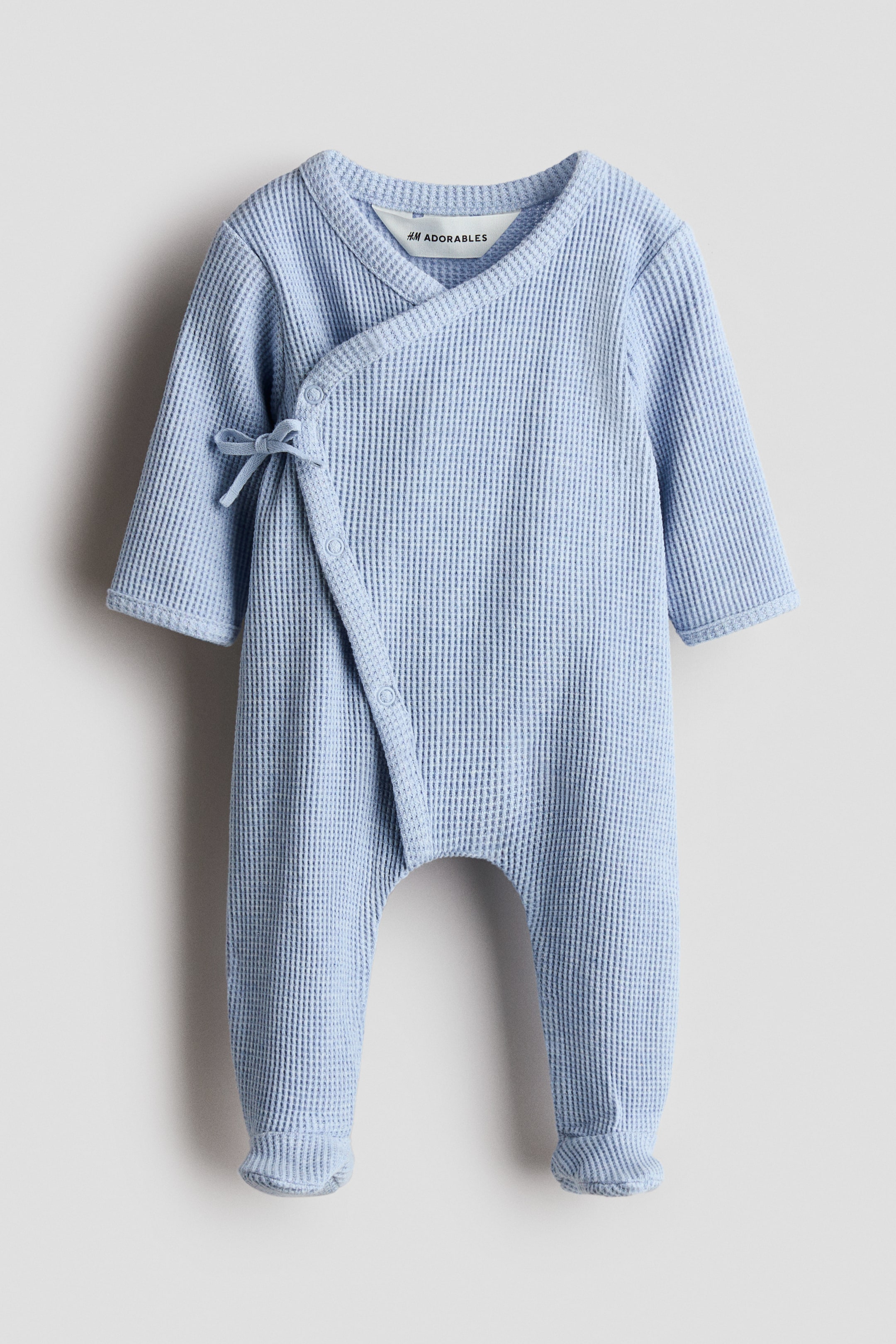 View larger image: Waffled cotton romper suit - Light blue - Kids | H&M IN 1