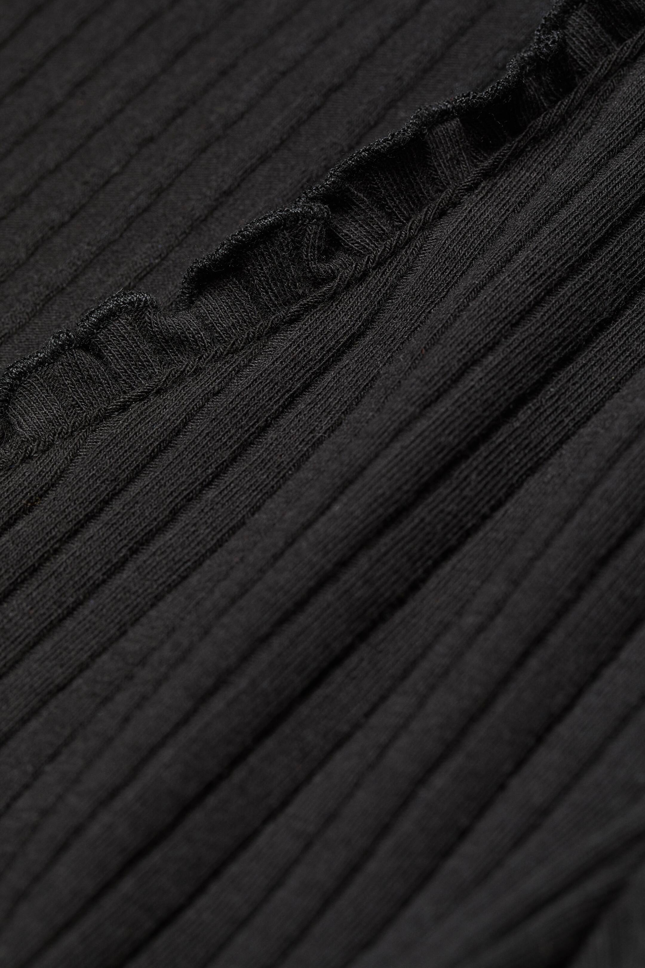 Προβολή μεγαλύτερης εικόνας: Ριμπ τοπ με δέσιμο μπροστά - Μαύρο - Ladies | H&M GR 2