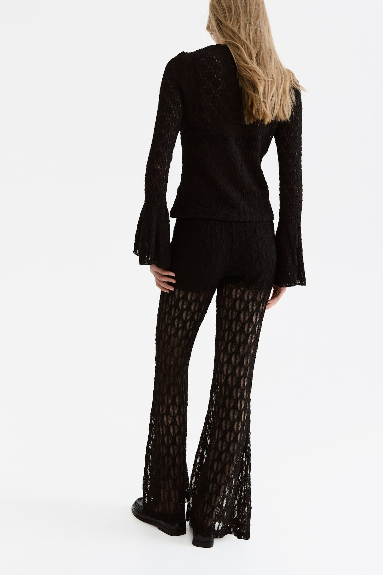 Flared Lace-Look Pants - image 3