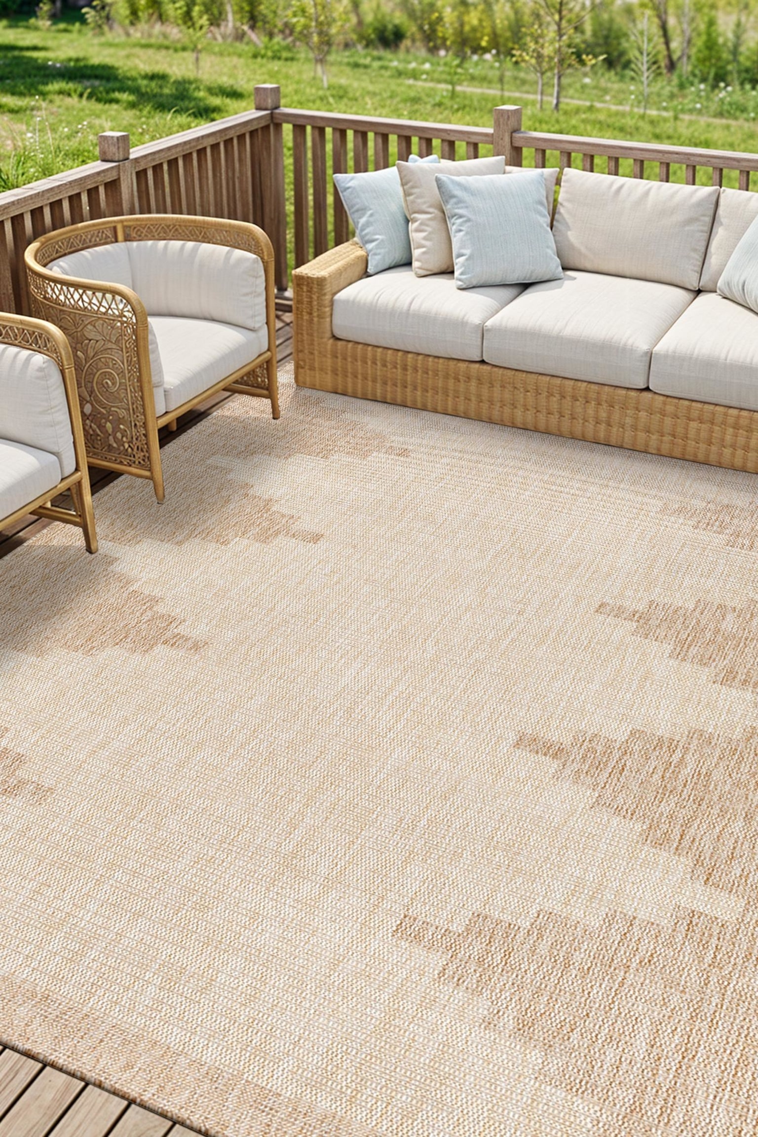 Rubal In- /outdoor Area Rug - Brown, Ivory - 2