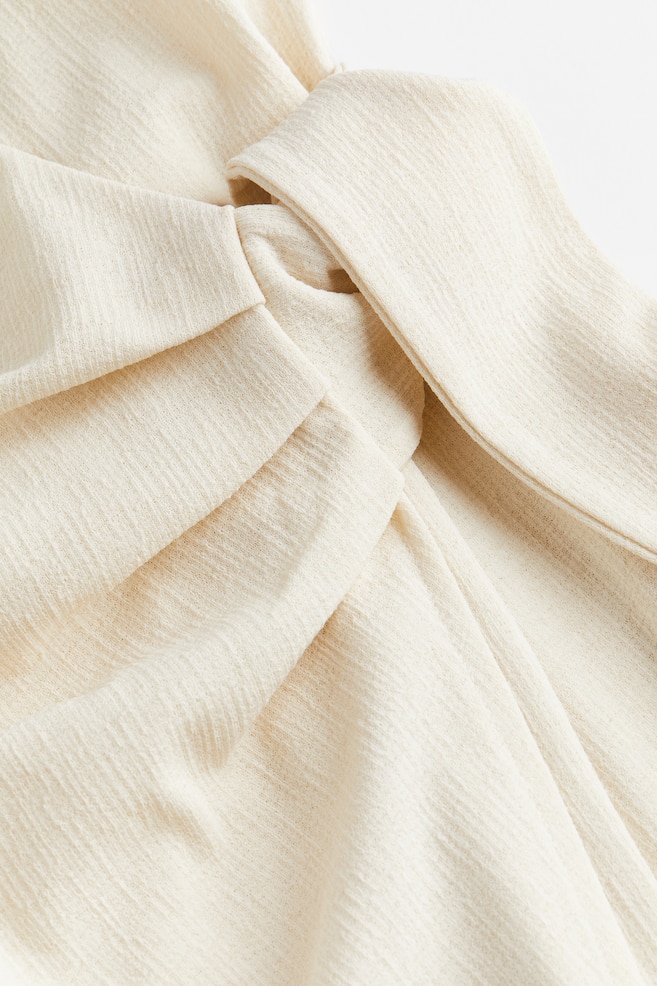 Jersey wrap dress - Light beige/Black/Cream/Black striped - 6