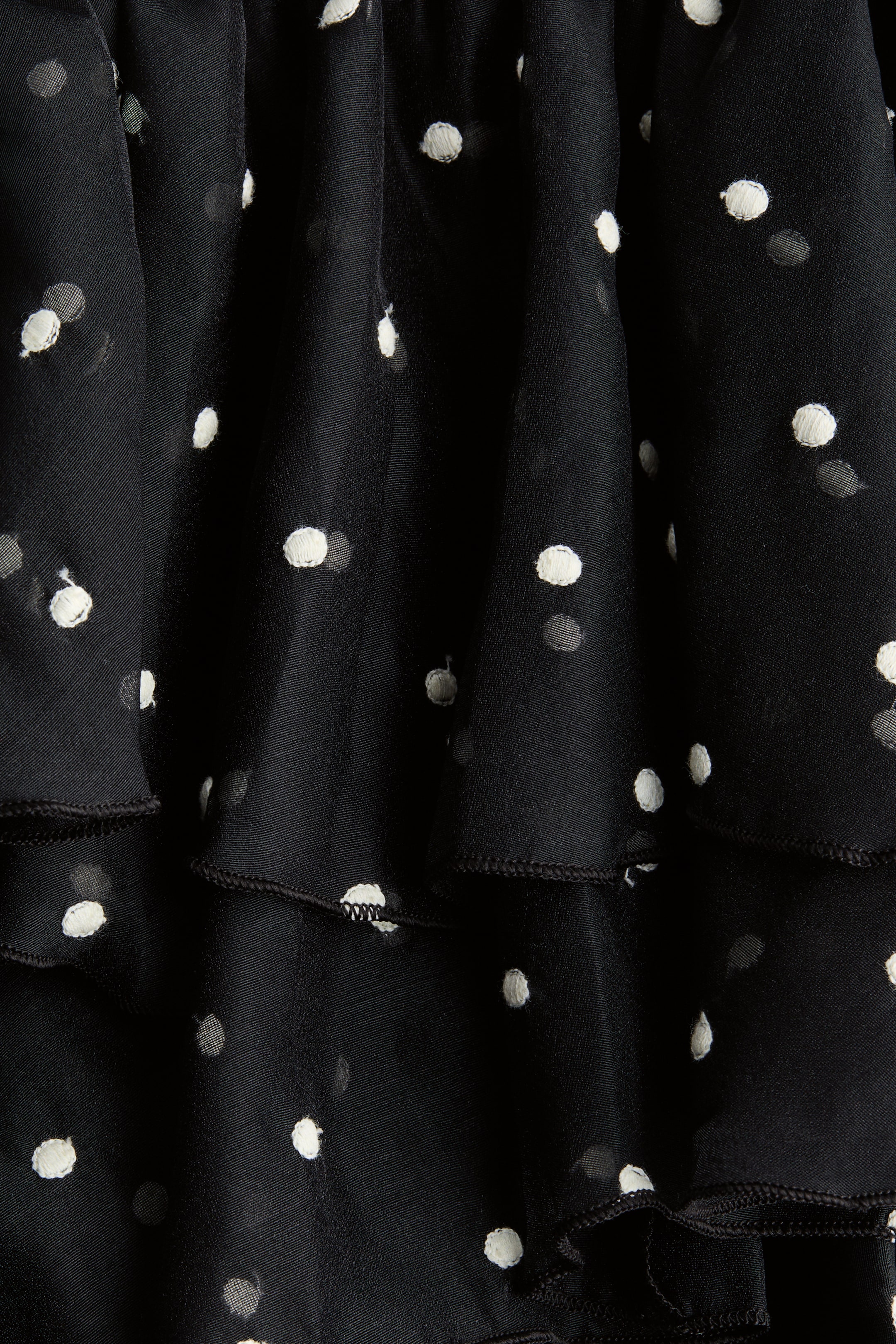 Tiered Draped-Panel Skirt