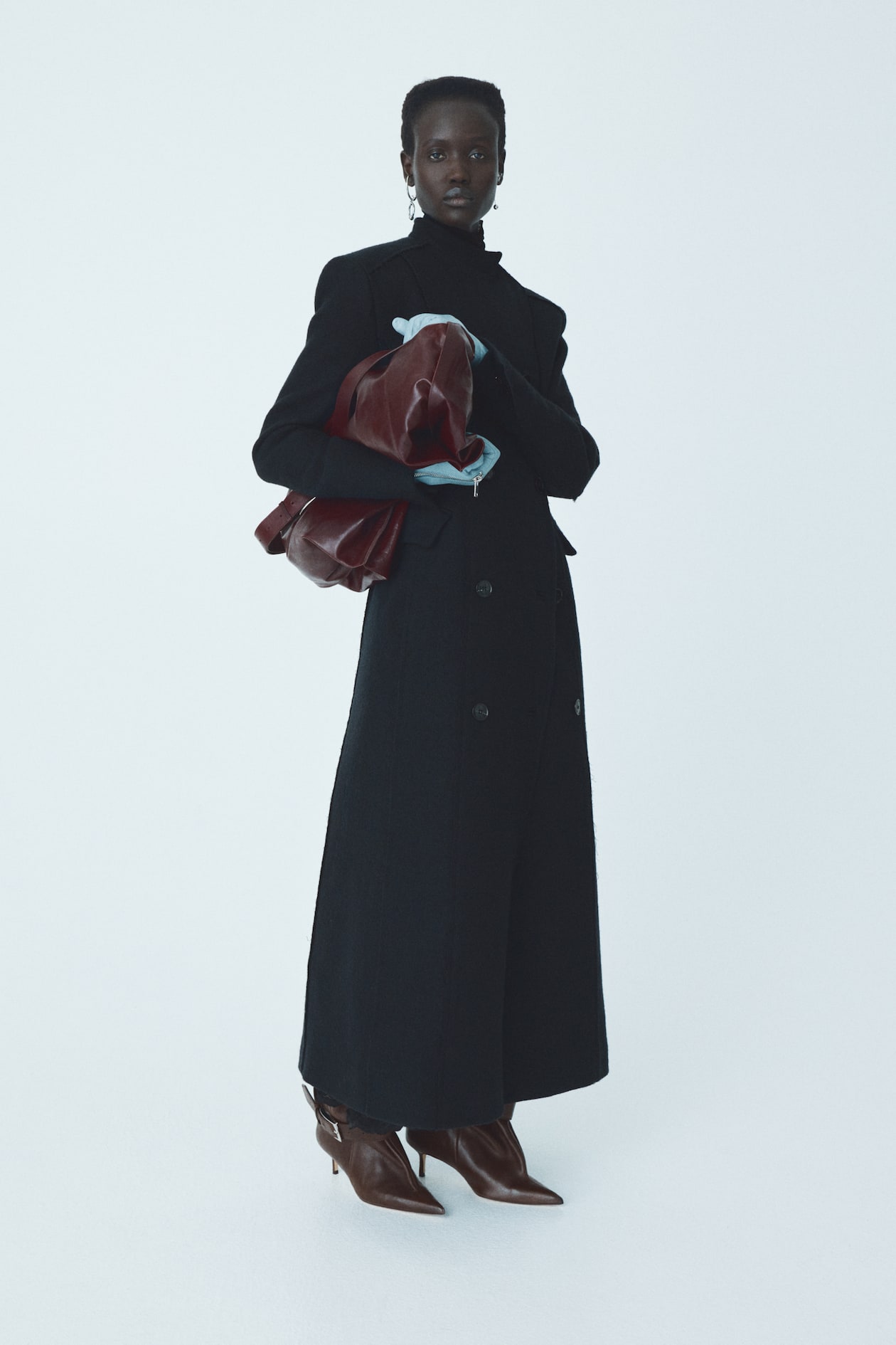 Manteau long en laine mélangée Noir FEMME H&M CA