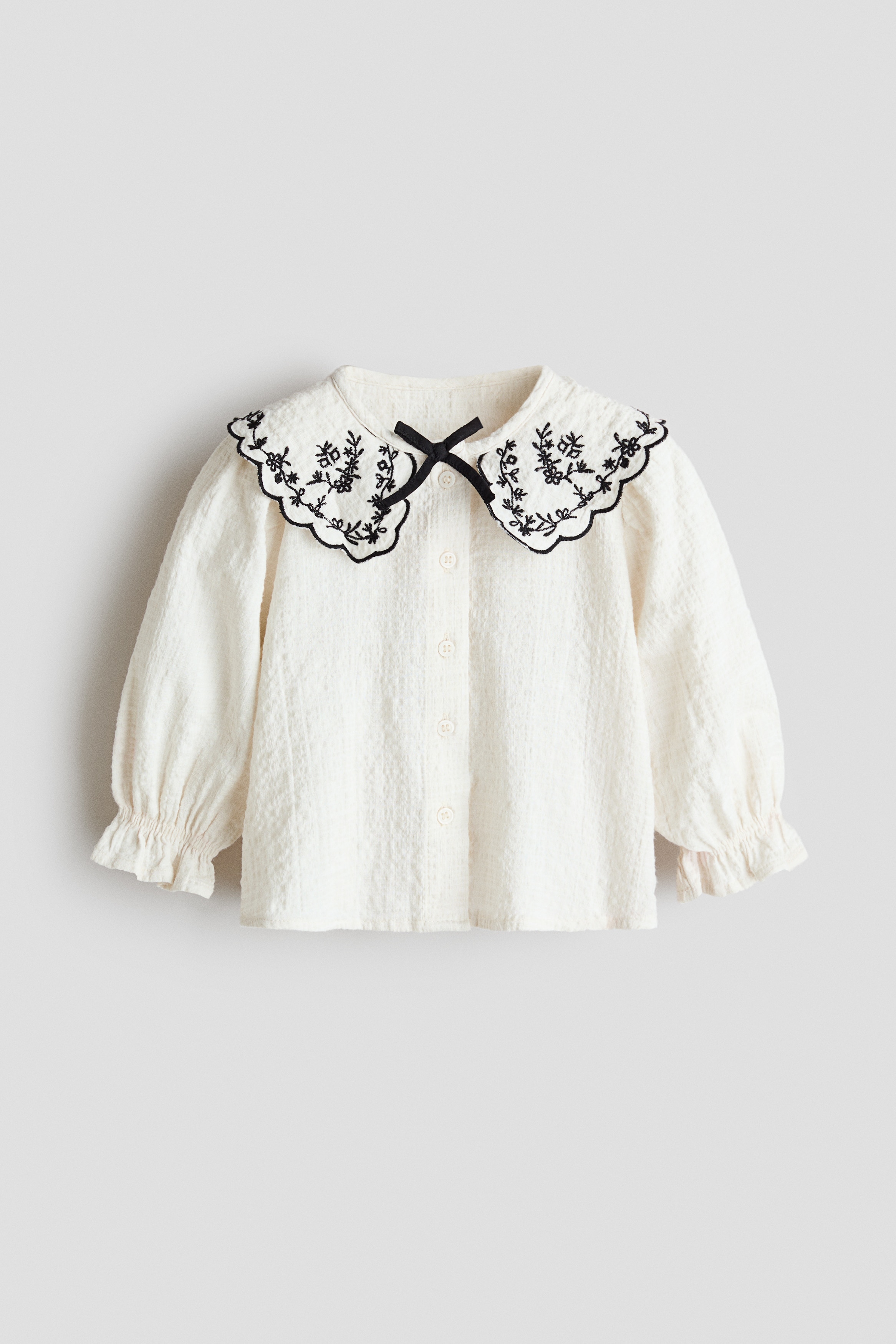 Embroidery-detail cotton blouse - White