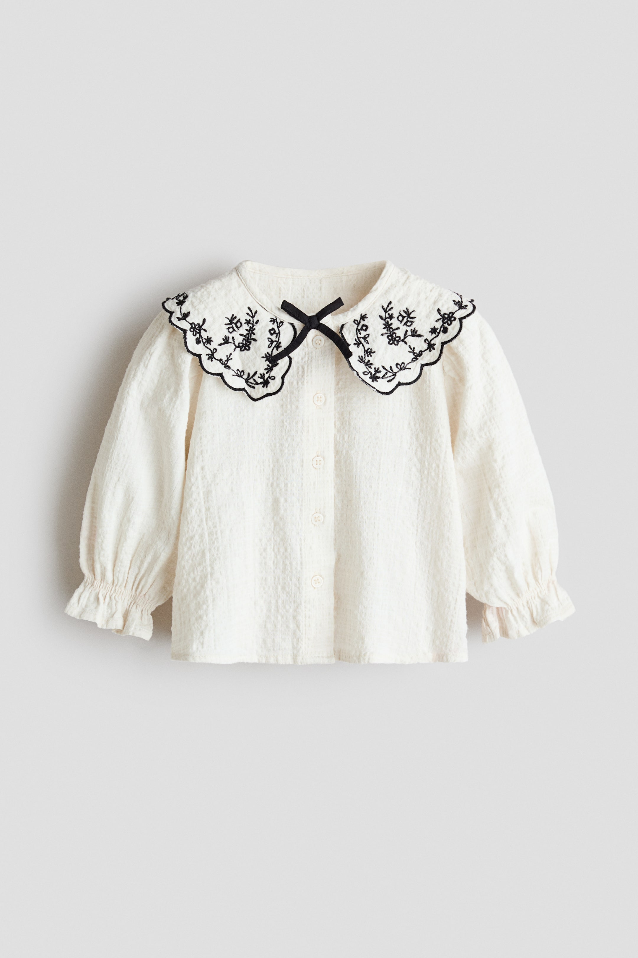 Embroidered-Detail Cotton Blouse