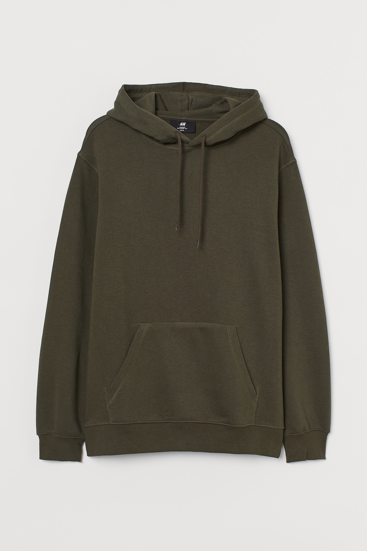 Relaxed-fit Hoodie - Long sleeve - Regular length - Khaki green - Men ...