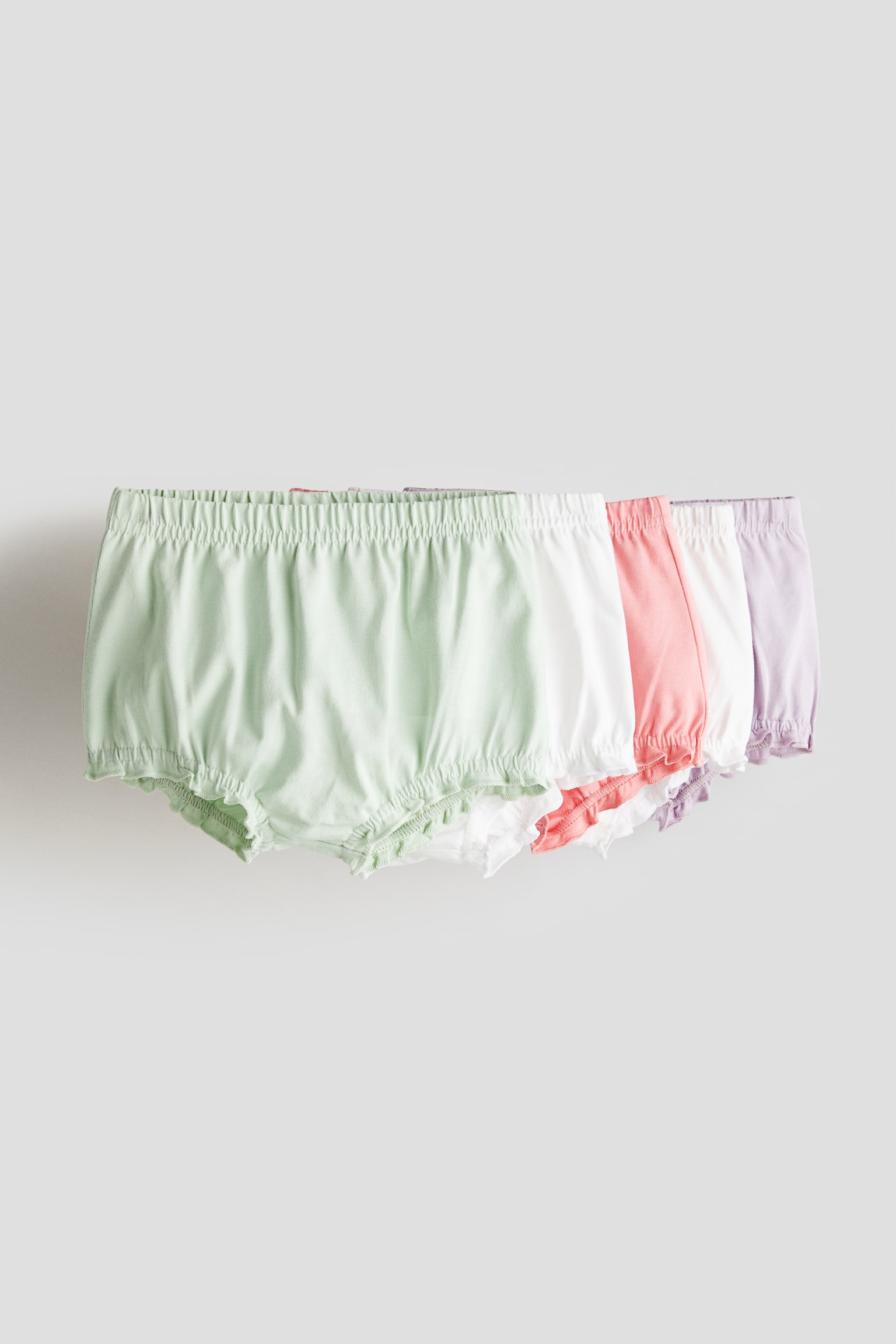 5-pack cotton jersey bloomers - Mint green/Pink - 1