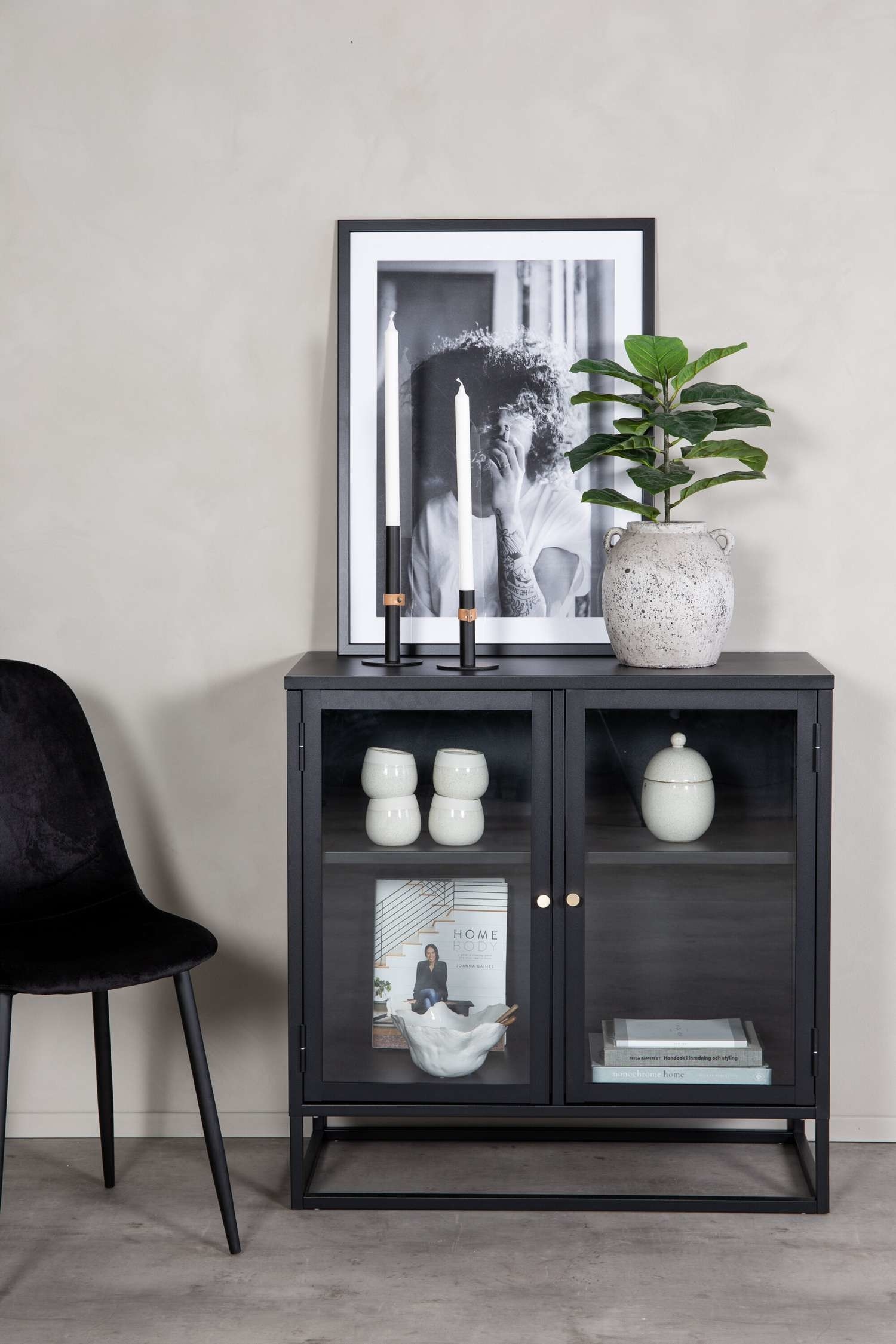 Bakal Kabinett - Stahl, Schwarz/Stahl, Weiß