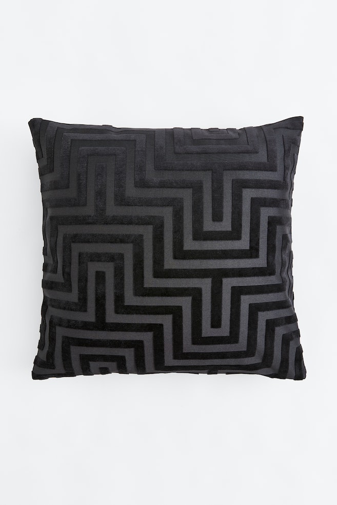 Velvet cushion cover - Anthracite grey/Patterned/Light beige/Patterned/Dark red/Patterned/Brown/Patterned/dc - 1