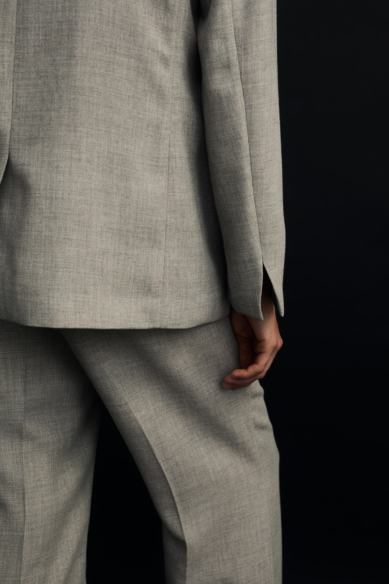 Pantaloni svasati - Beige/Greige/gessato - 6