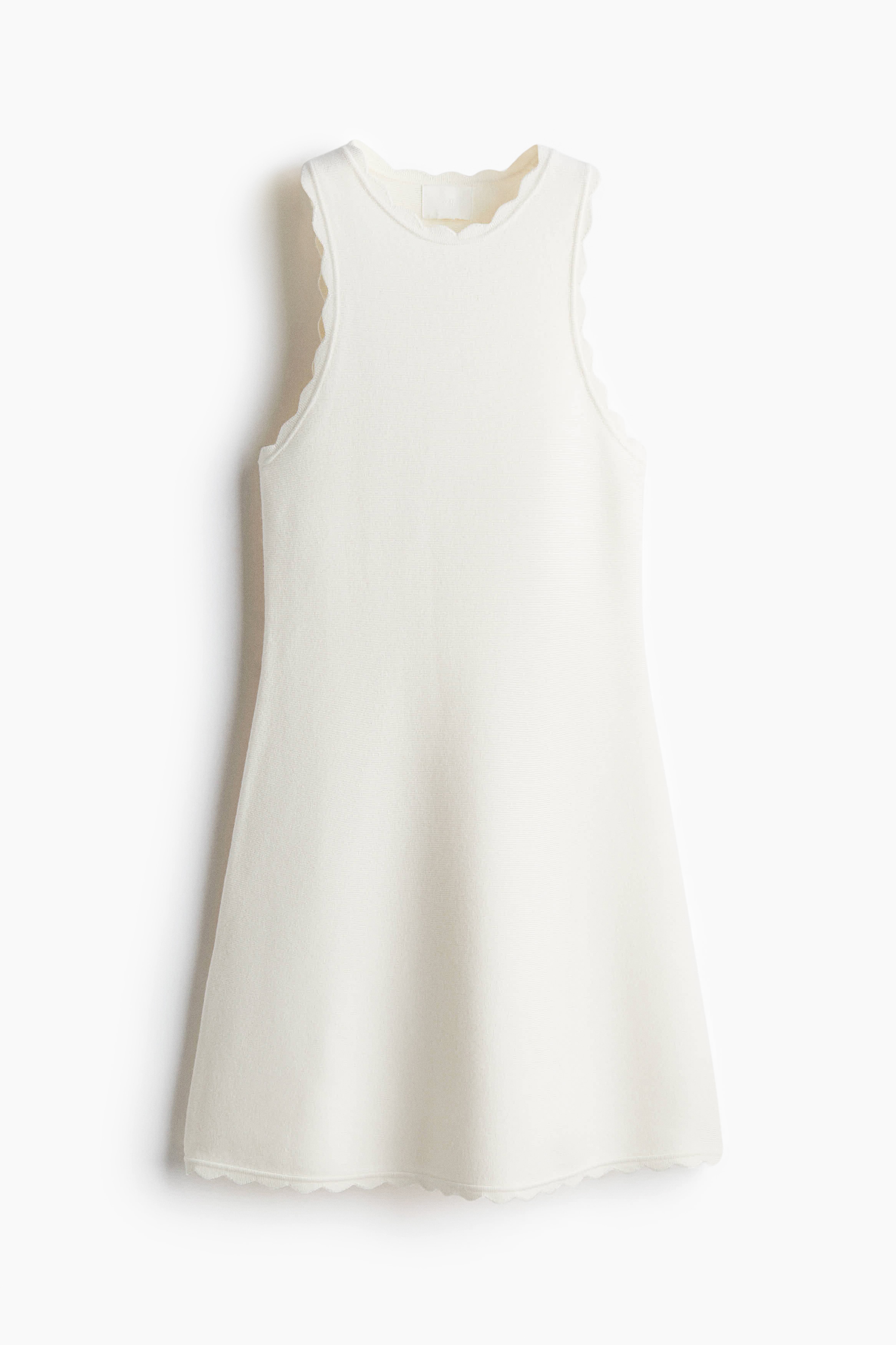 Μίνι φόρεμα με κυματιστές άκρες - Κρεμ/Μαύρο/Κόκκινο