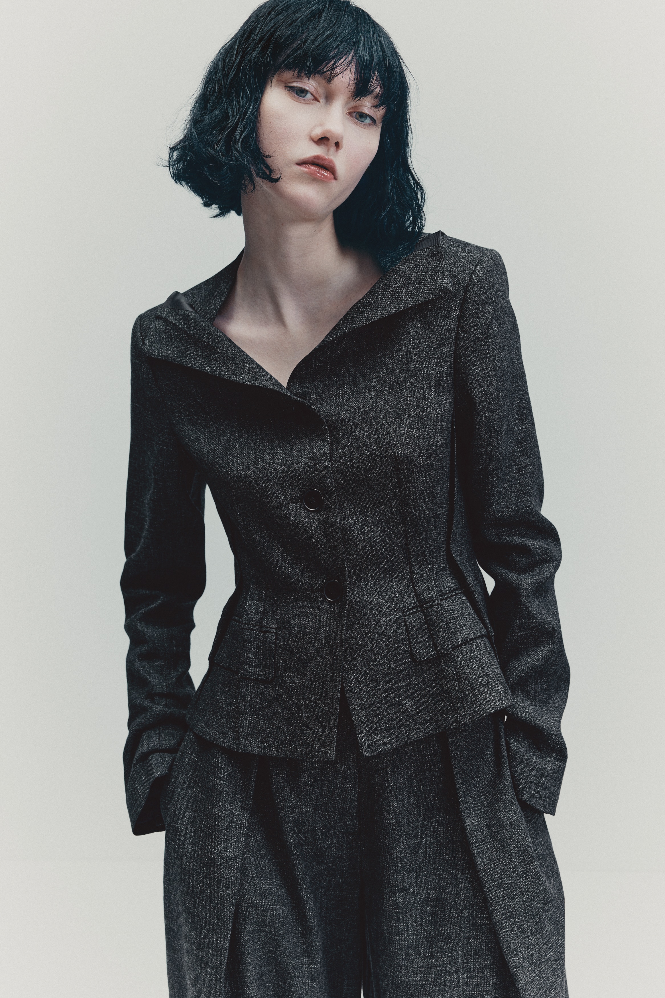 H & M - ウールブレンドブレザー - グレー