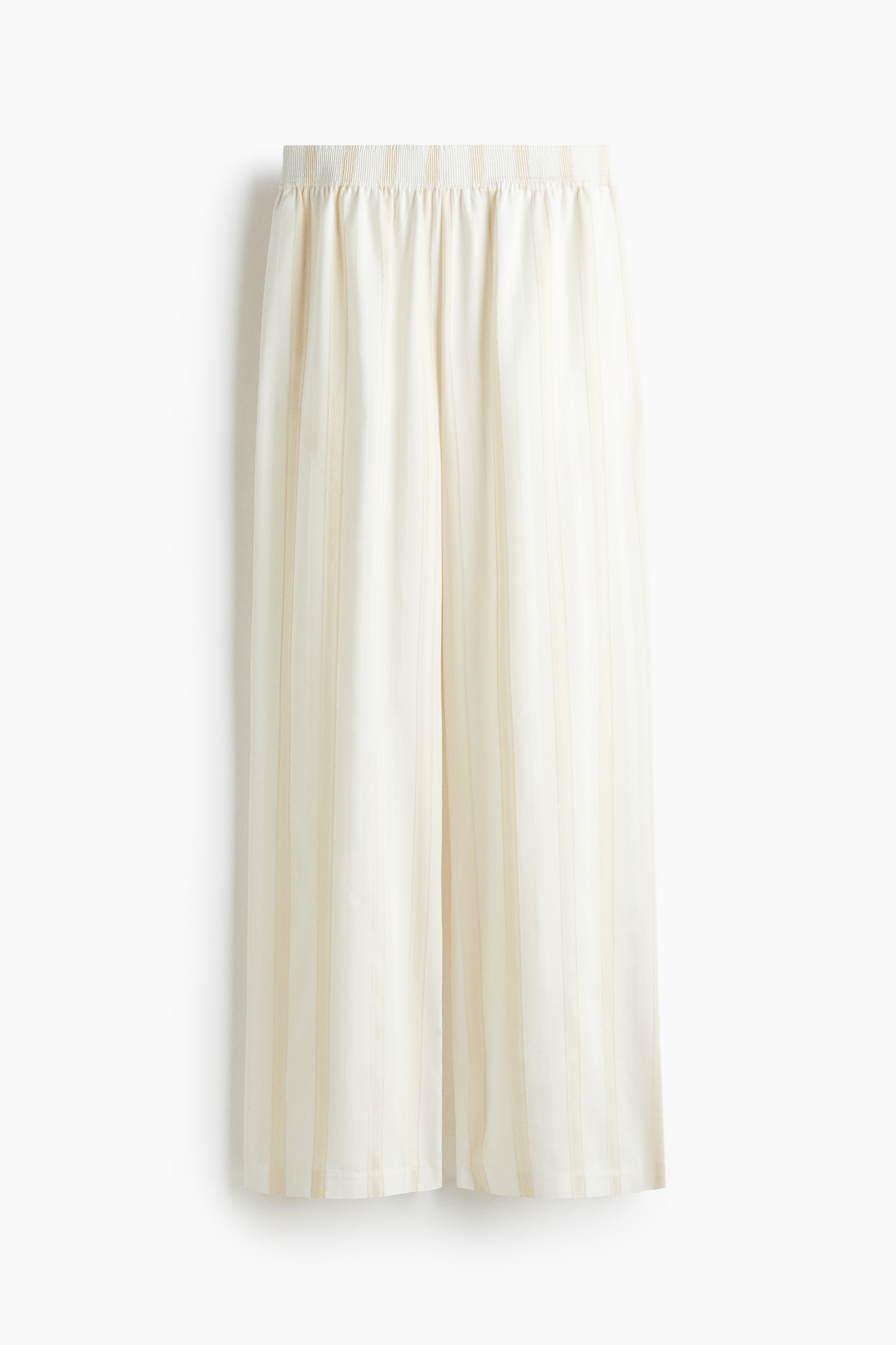 Straight pull-on trousers - White/Striped
