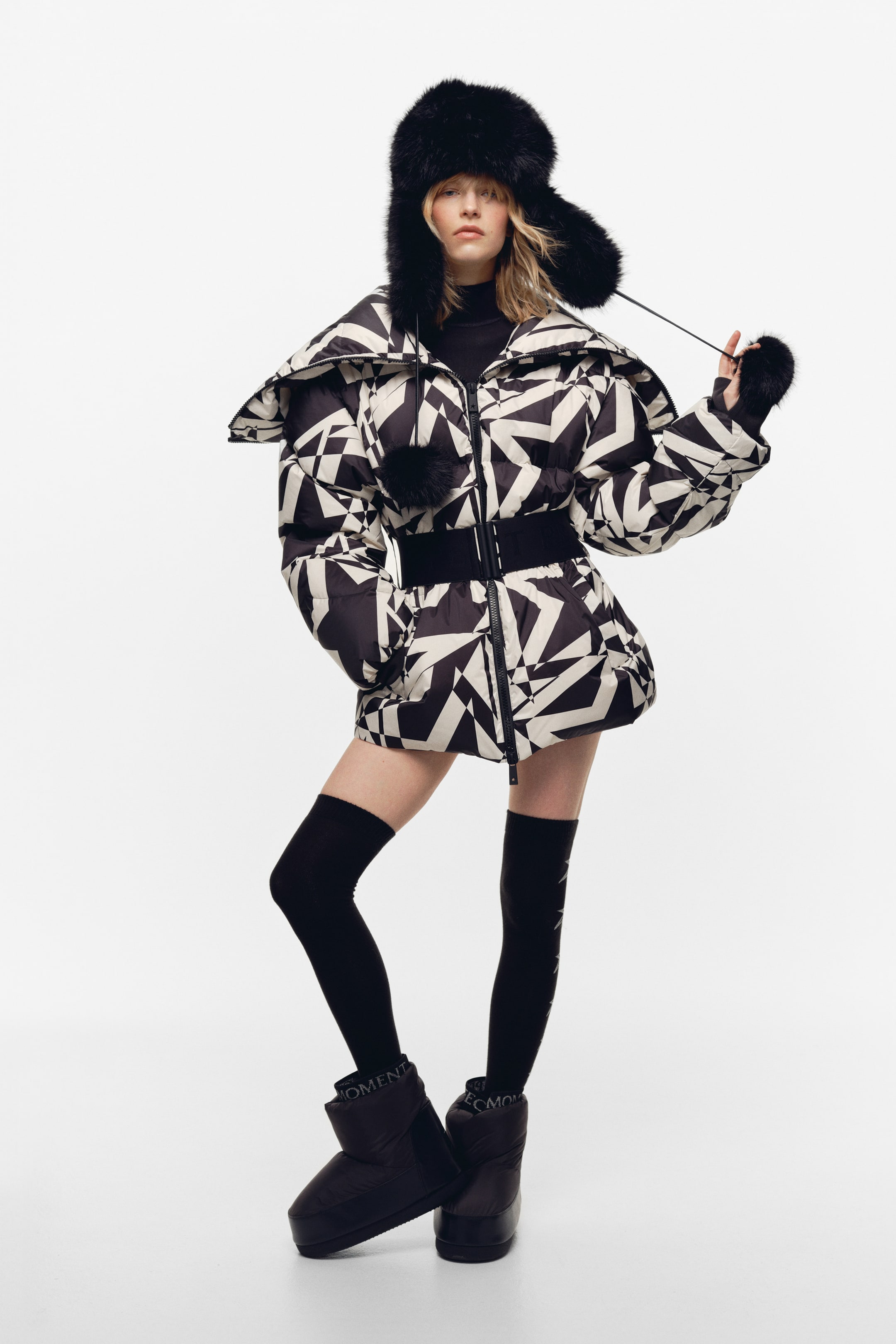 View larger image: Water-Repellent Down Jacket - Black/cream - Ladies | H&M US 1