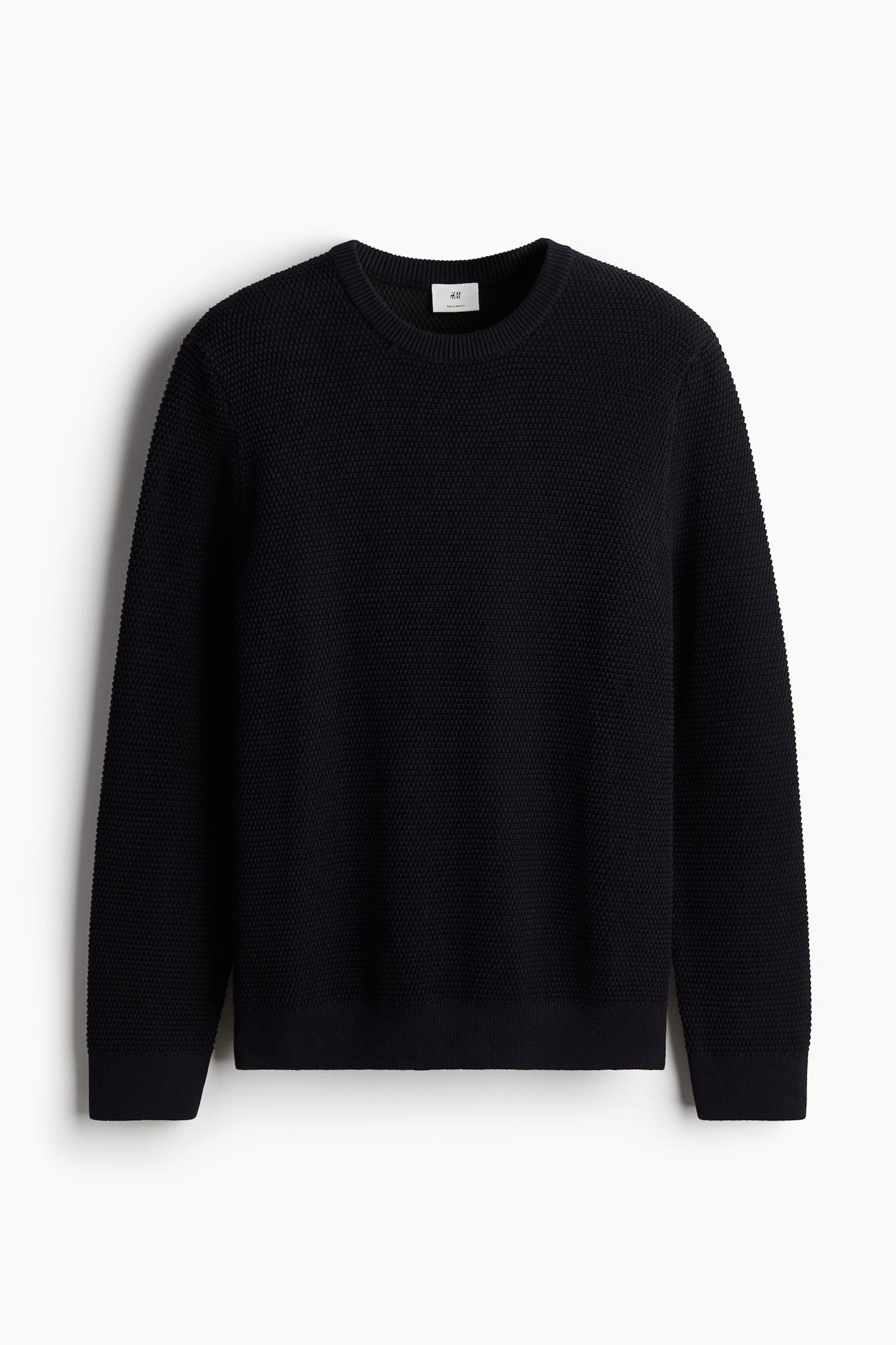 Regular Fit Waffled jumper - Navy blue/White - 2