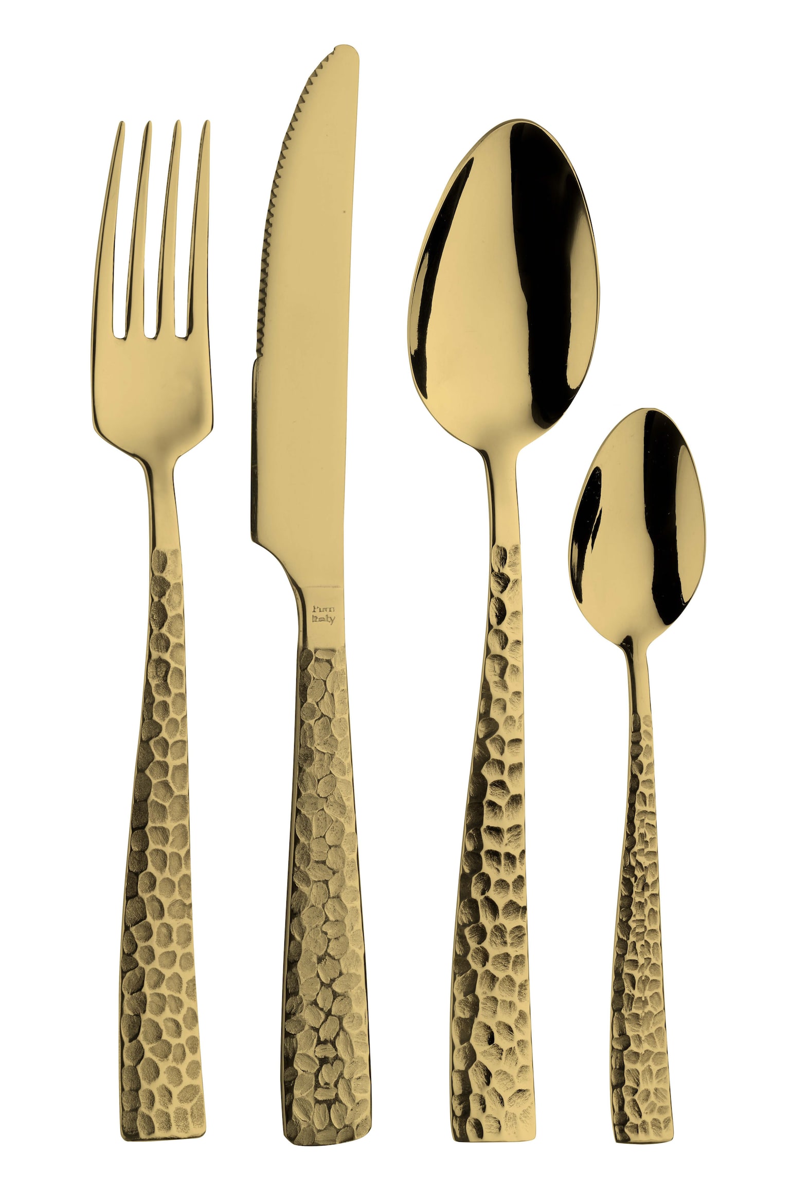 Palace Hammered 16 Pc Set - Aço Dourado Martelado/Aço Preto Martelado - 1