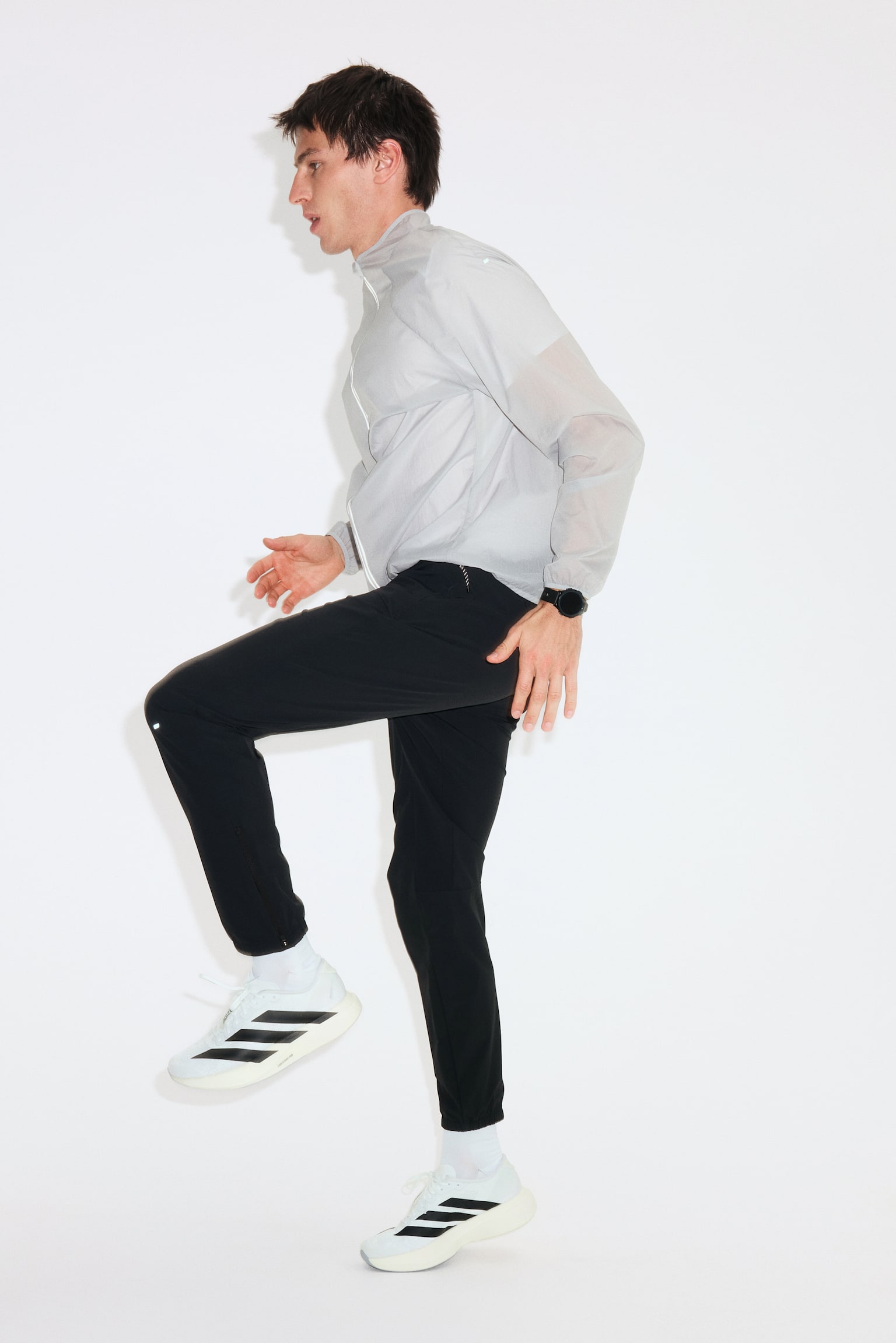 Lightweight water-repellent running trousers - Black - 1