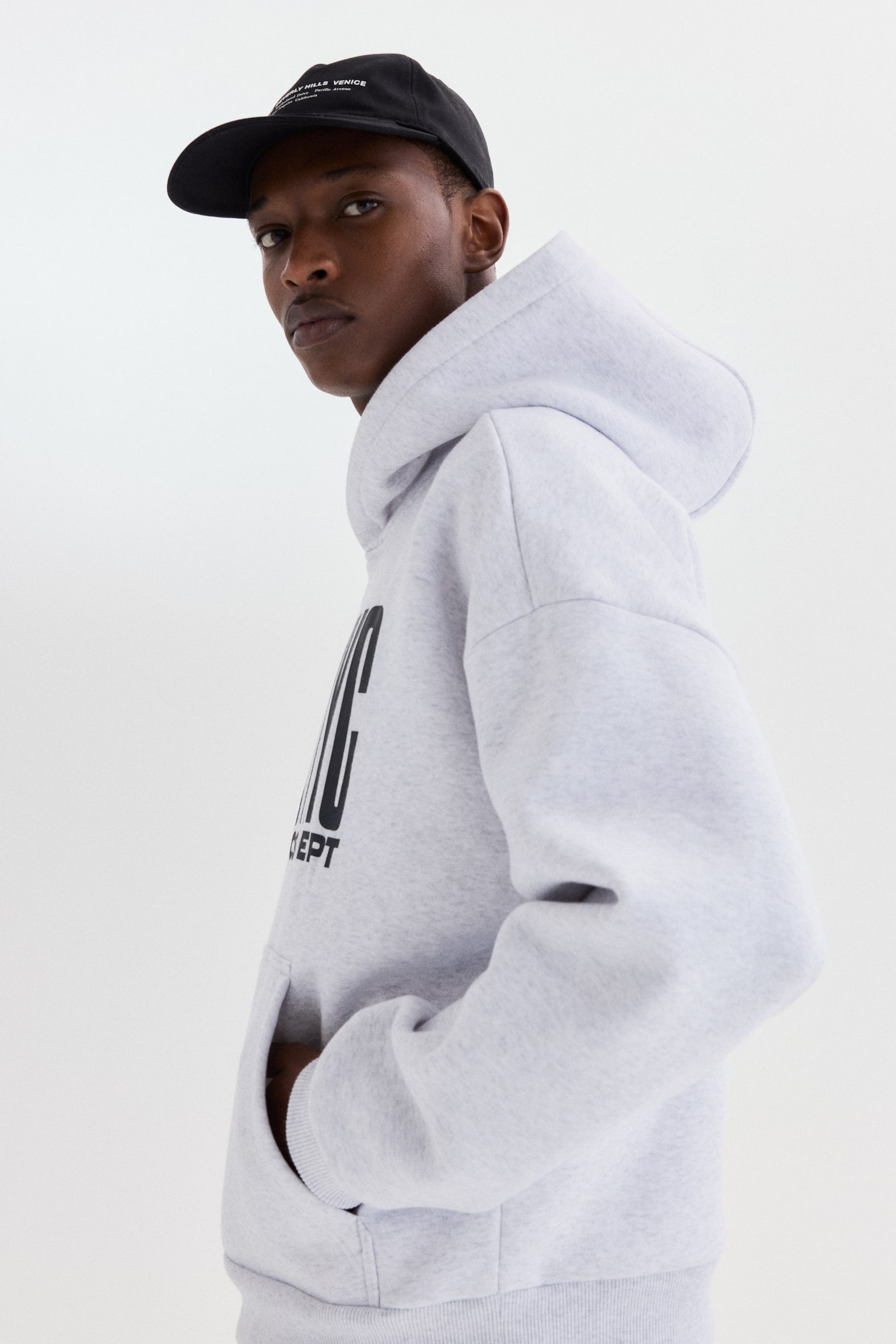 קפוצ'ון Loose Fit - אפור מלאנז'/Soho Nyc/אפור מלאנז'/Euphoria/שחור/Euphoria - 4