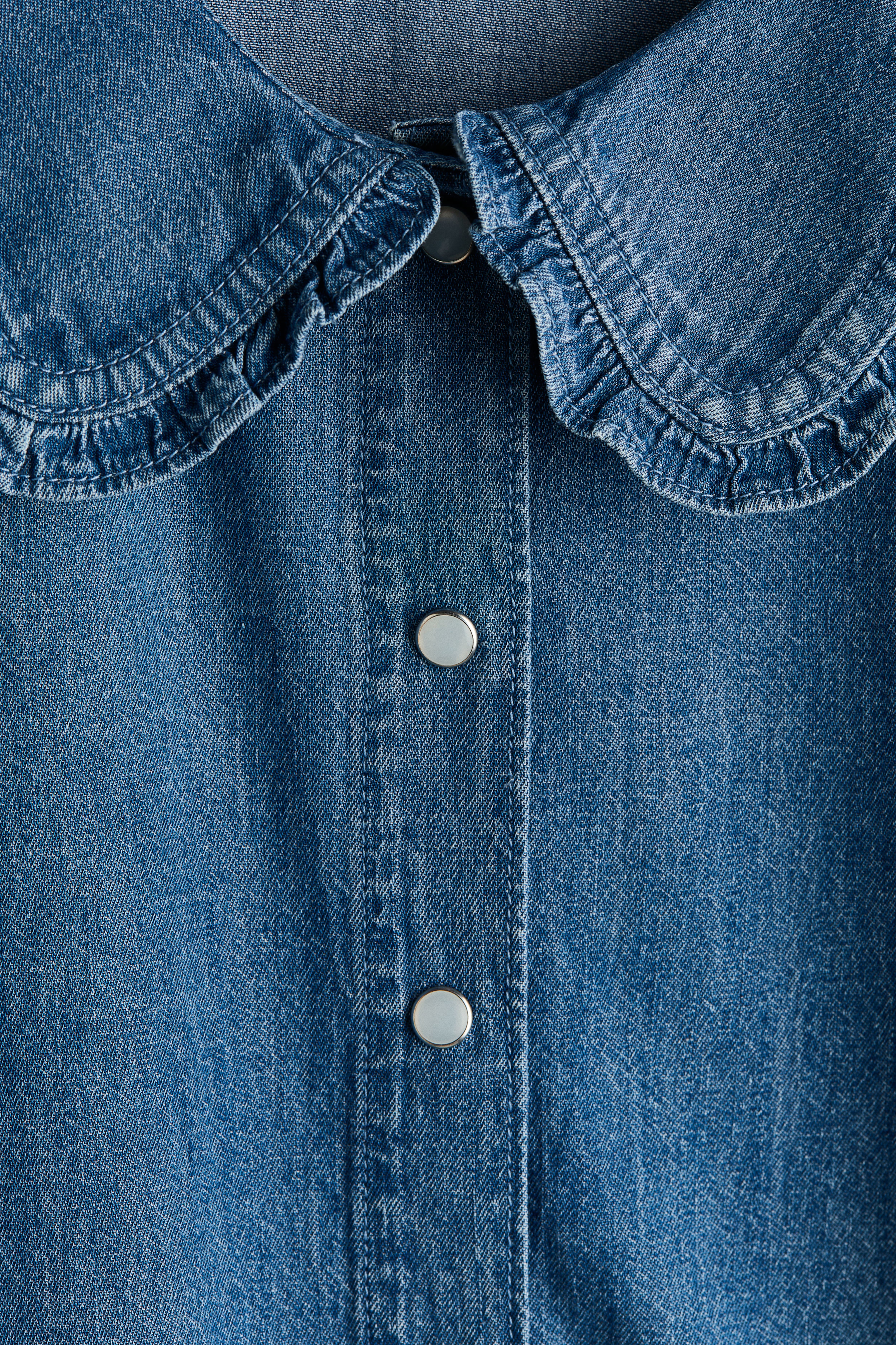 Denim Blouse with Collar