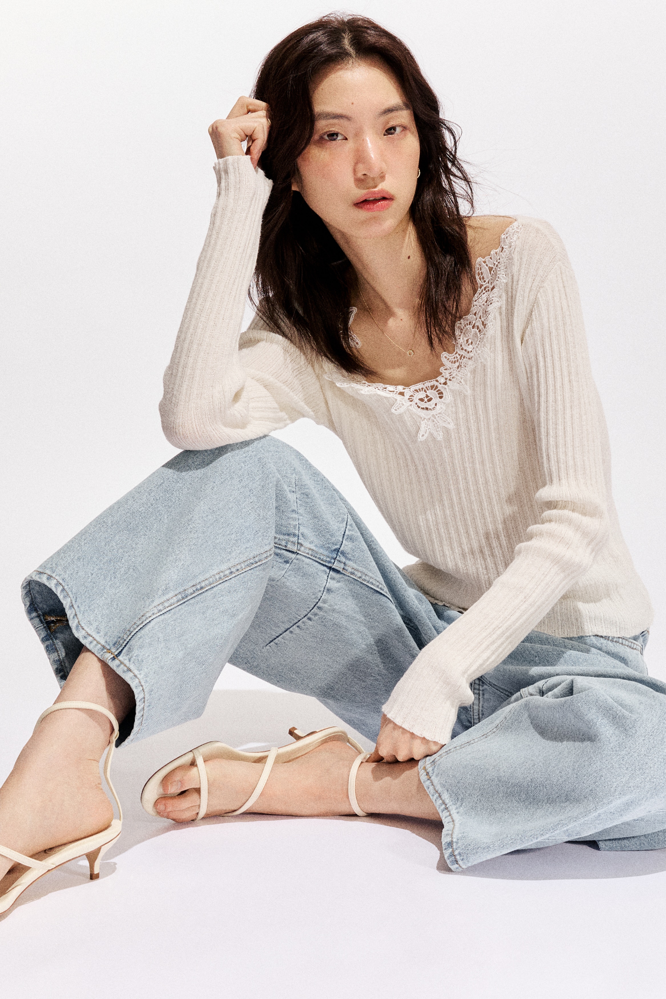 バレルレッグデニム - ライトデニムブルー - レディース | H&M JP