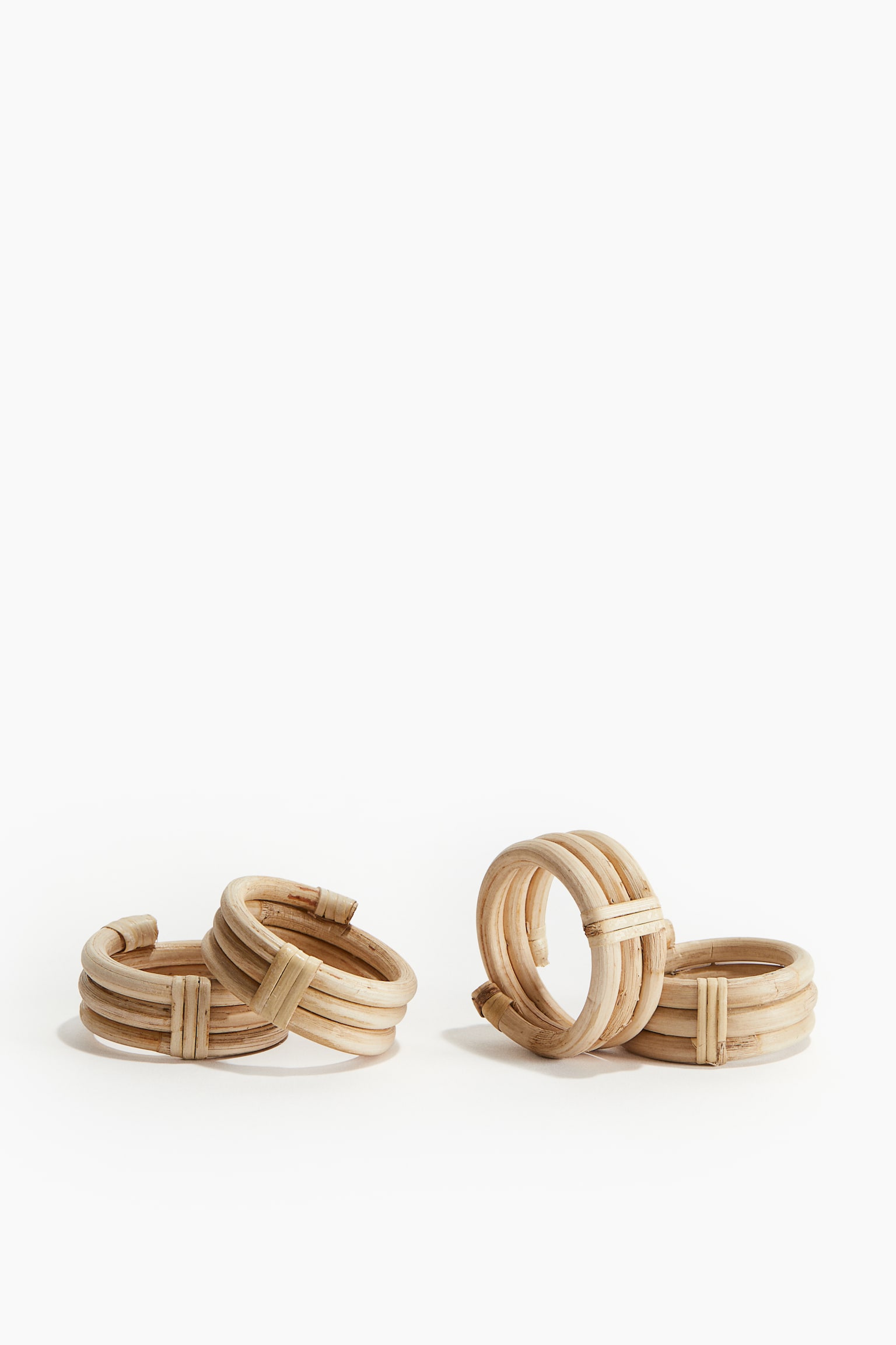 4-pack rattan napkin rings - Light beige - 1