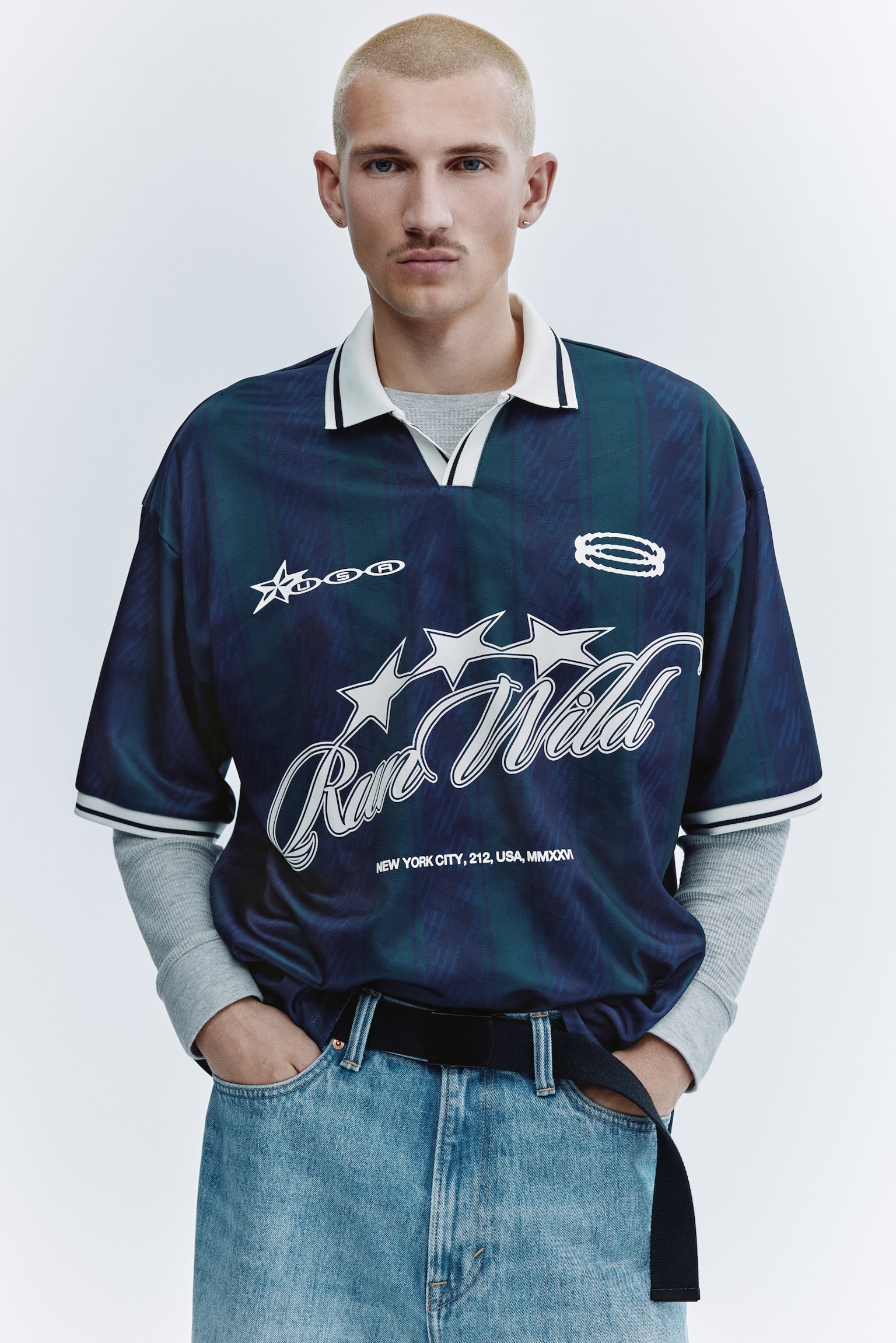 Loose Fit Football shirt - Dark blue/Run Wild - 1