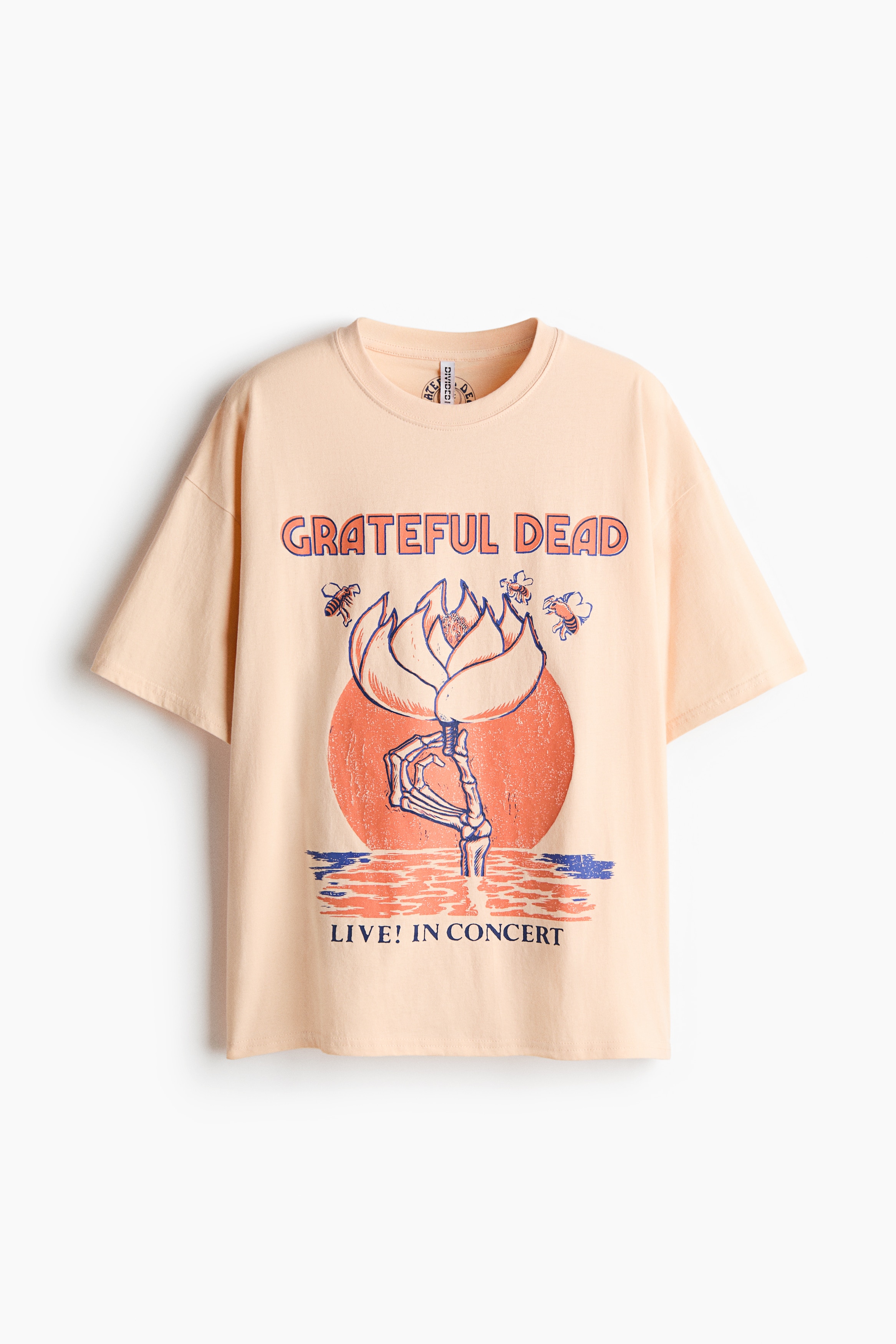 Oversized T-shirt med trykt motiv - Lys orange/Grateful Dead/Blå/Degas/Lys beige/Monet
