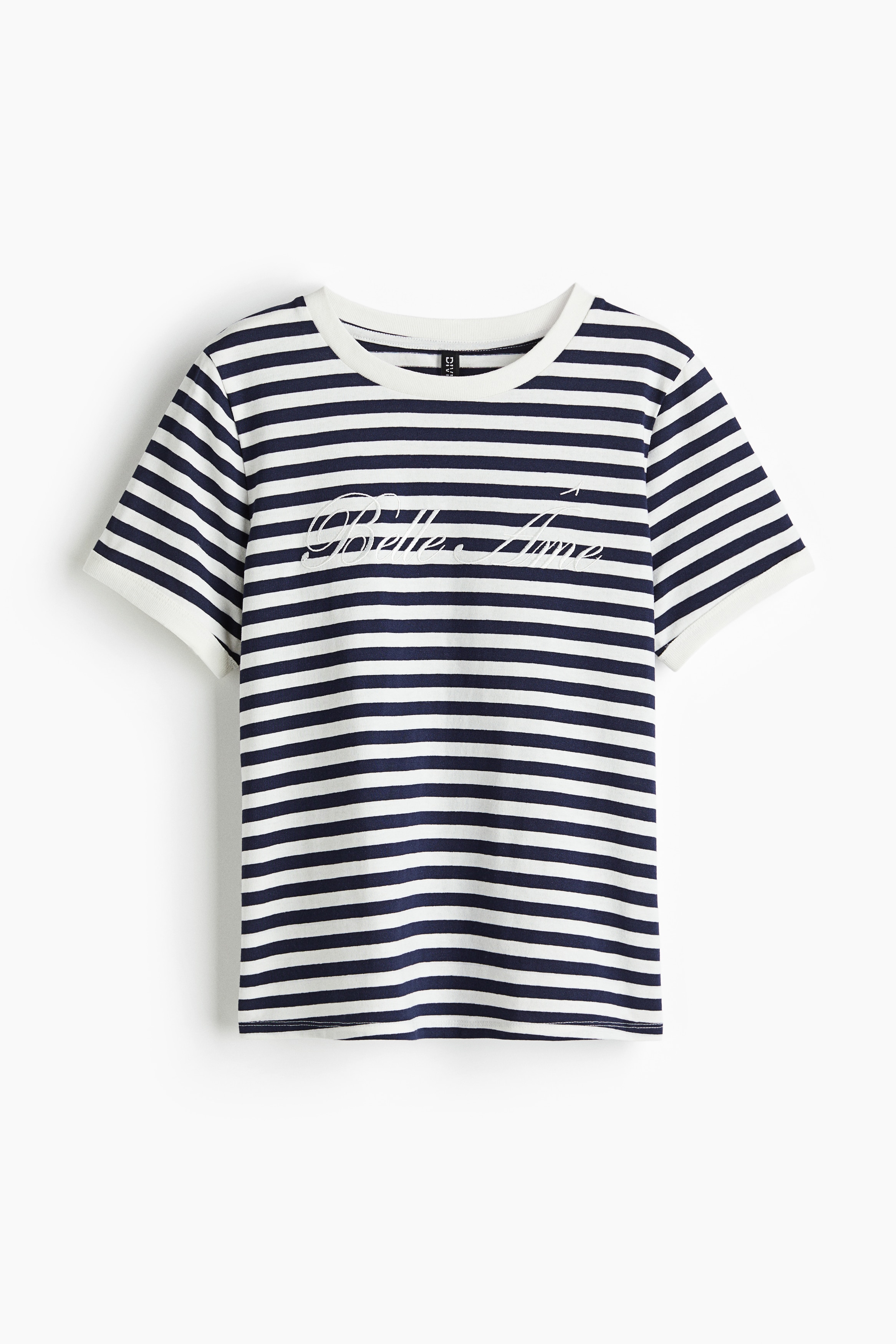 T-shirt i bomull - Hvit/Stripet/Lys terracotta/Italia