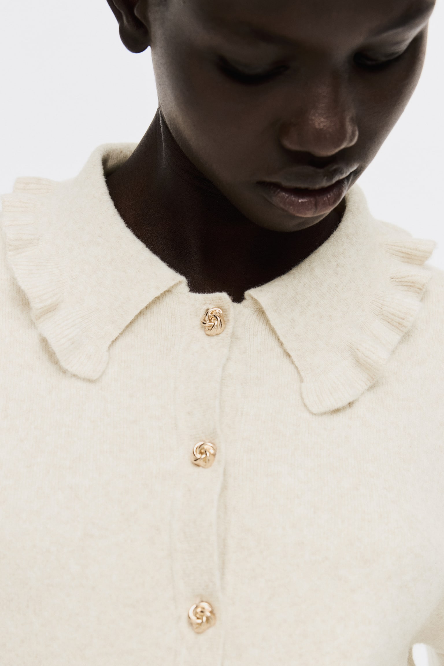 Vest met kraag - Lichtbeige gemêleerd - 5