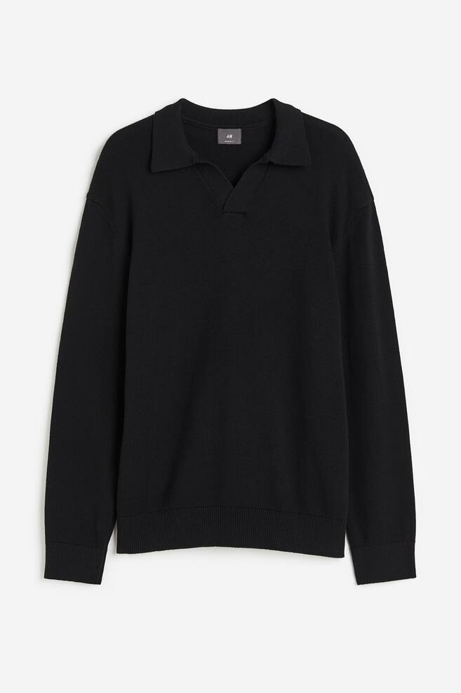 Regular Fit Cotton polo shirt - Black/Cream - 2