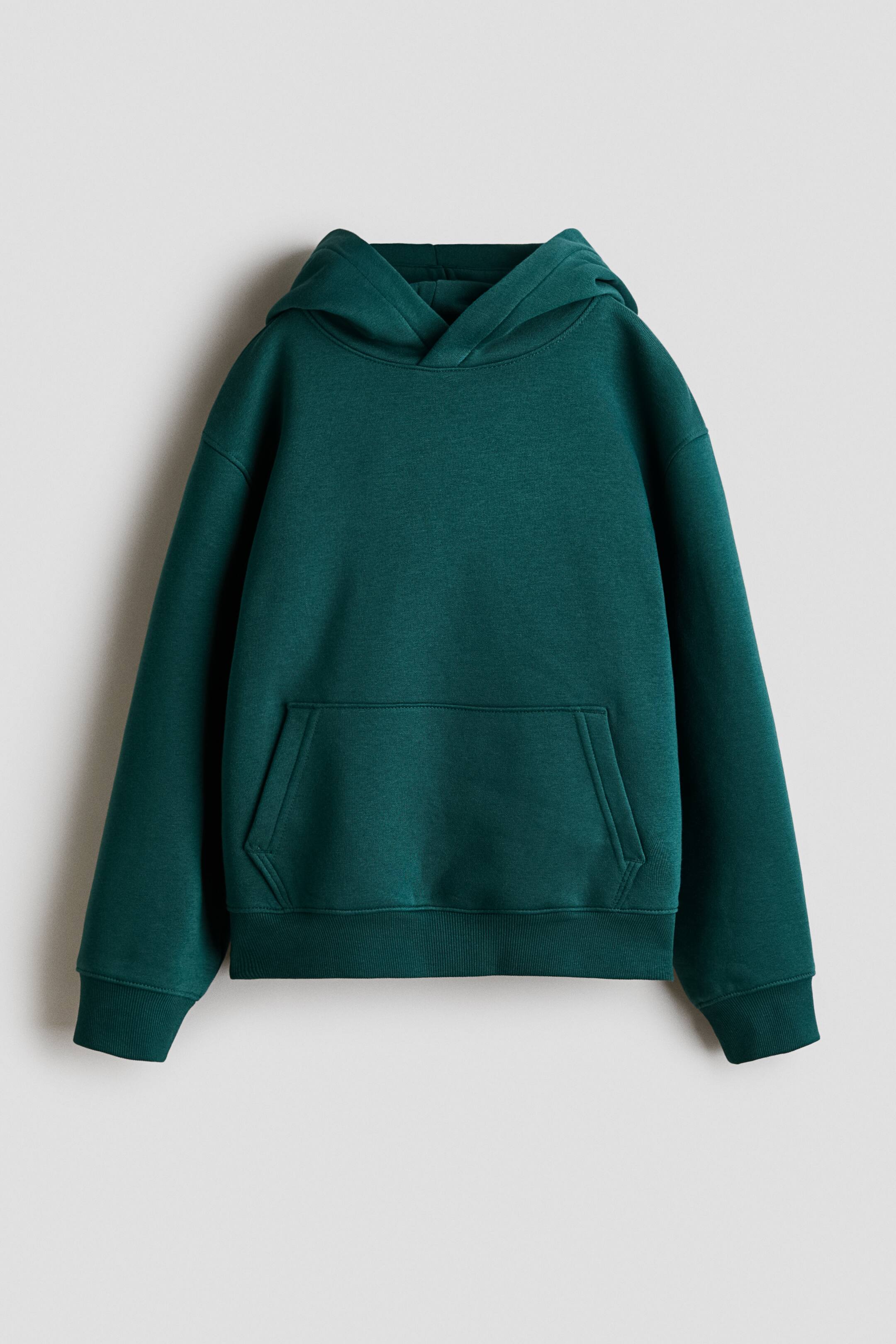 View larger image: Brushed-inside hoodie - Dark green - Kids | H&M 1