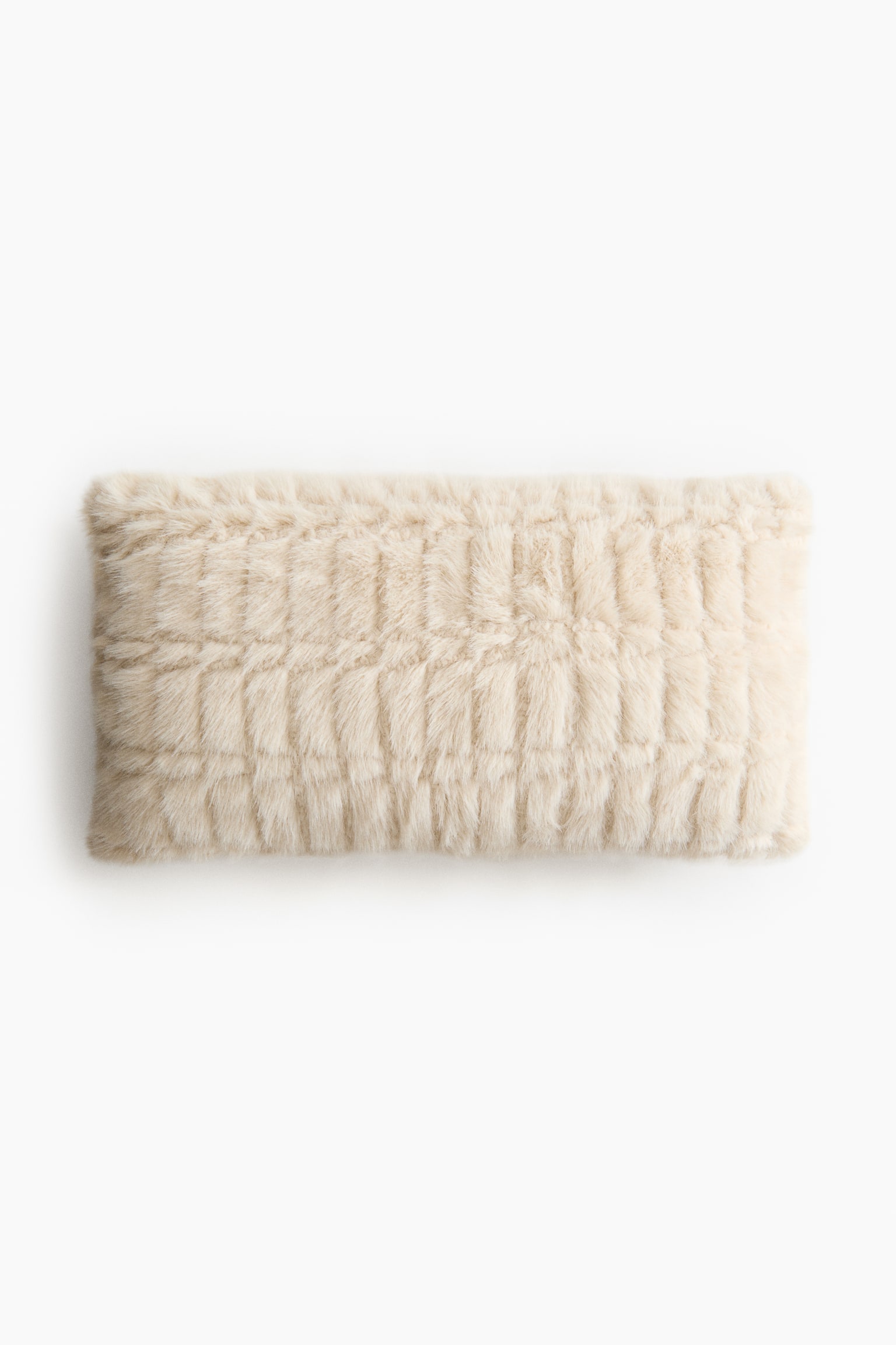 Housse de coussin duveteuse - Crème/Taupe foncé