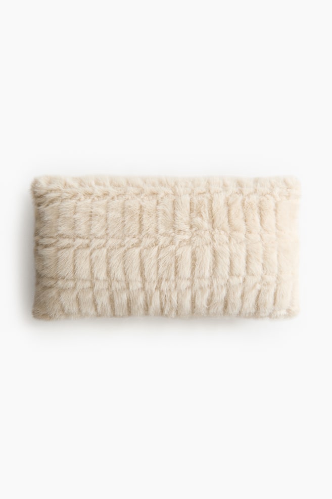 Fluffy cushion cover - Cream/Dark mole - 1