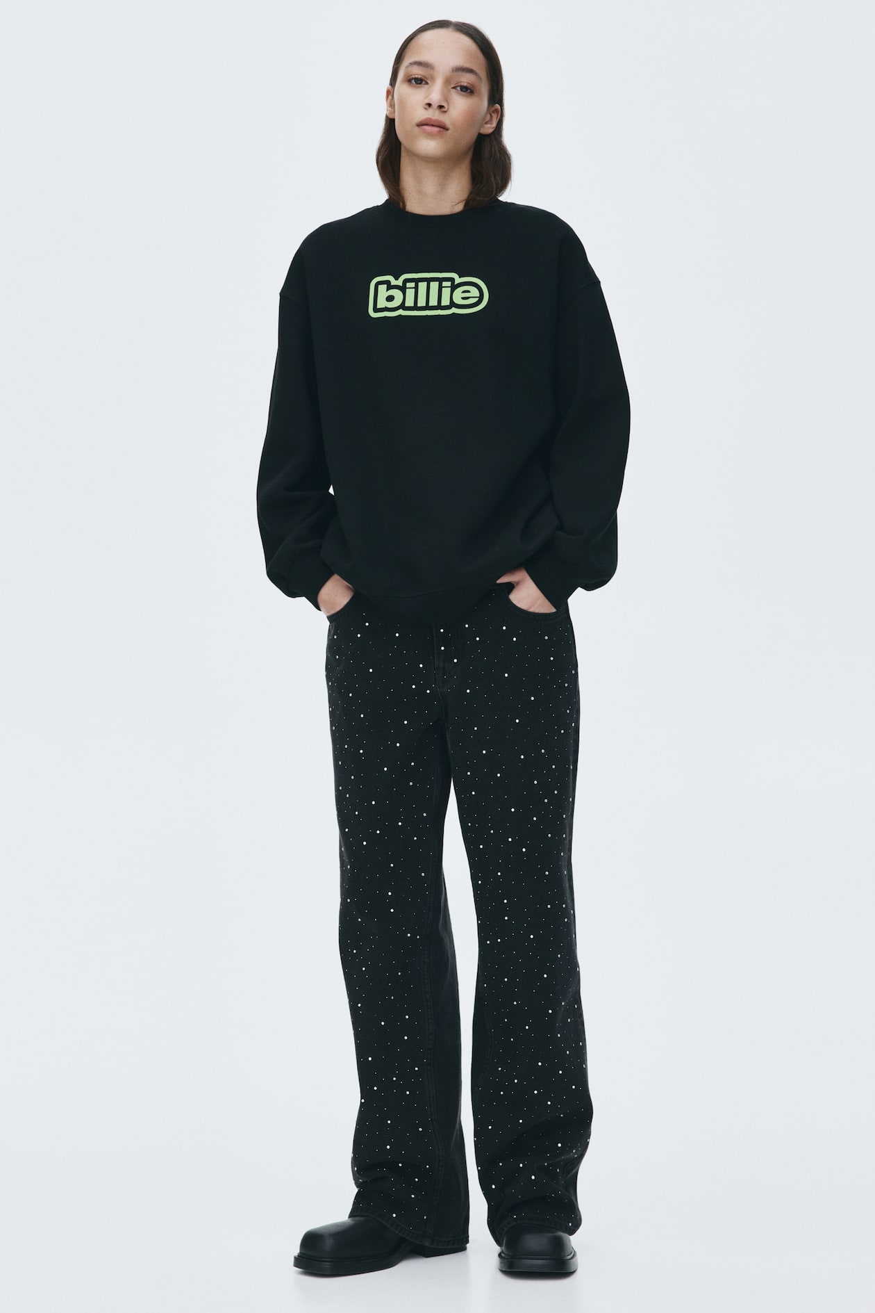 Oversized Sweatshirt with Printed Motif