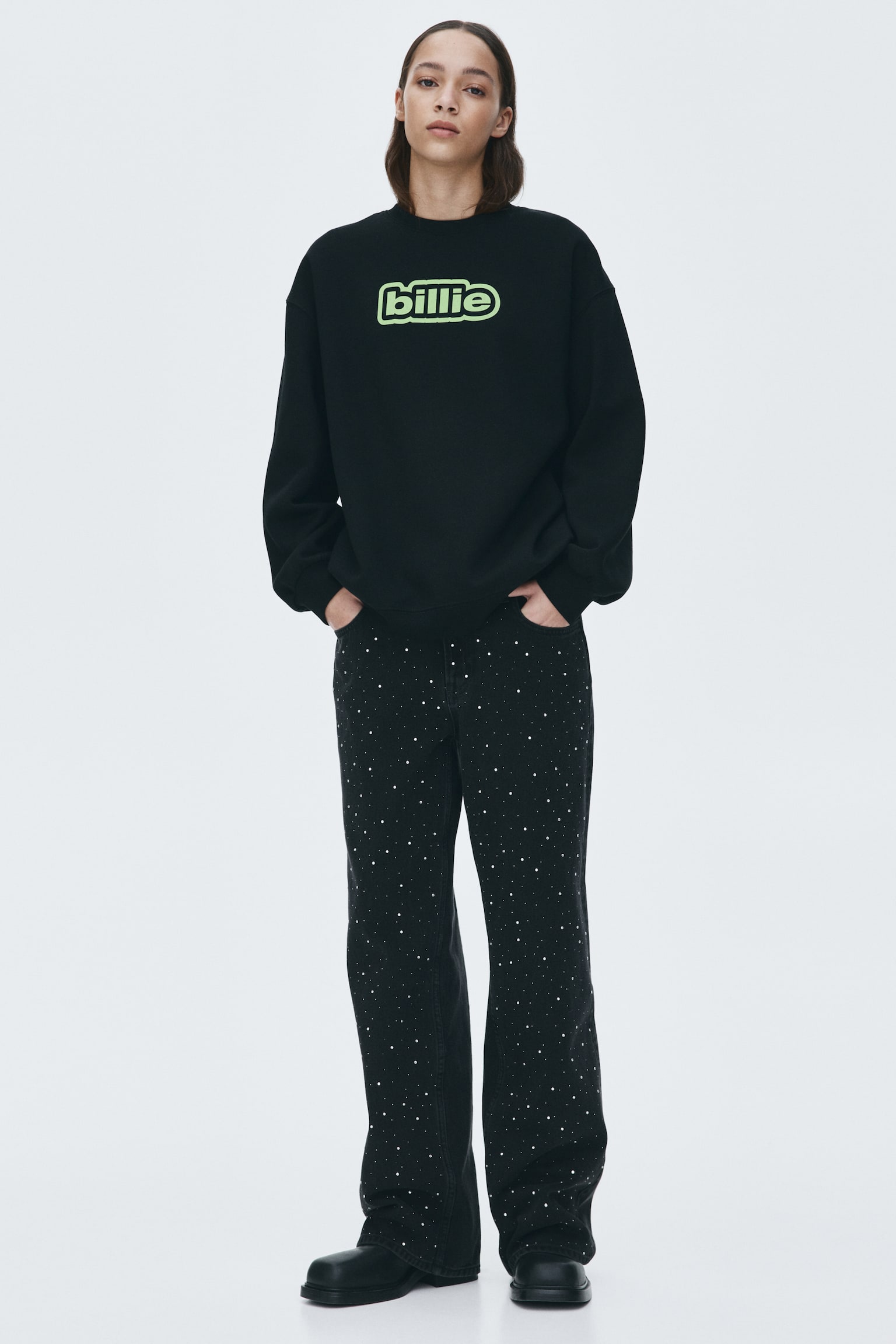 Oversized print-motif sweatshirt - Black/Billie Eilish/Black/Pacha - 1