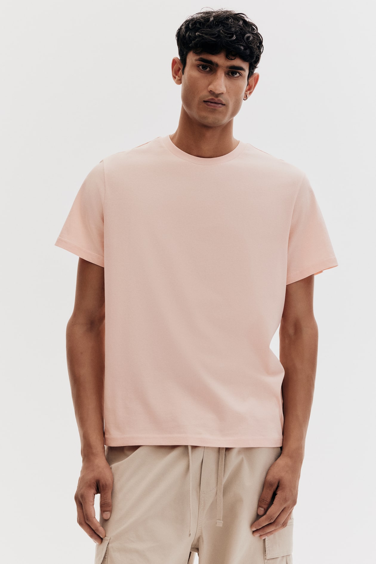 Dusty Pink Regular Fit Henley Neck Men's T-Shirt by Being Human Clothing
