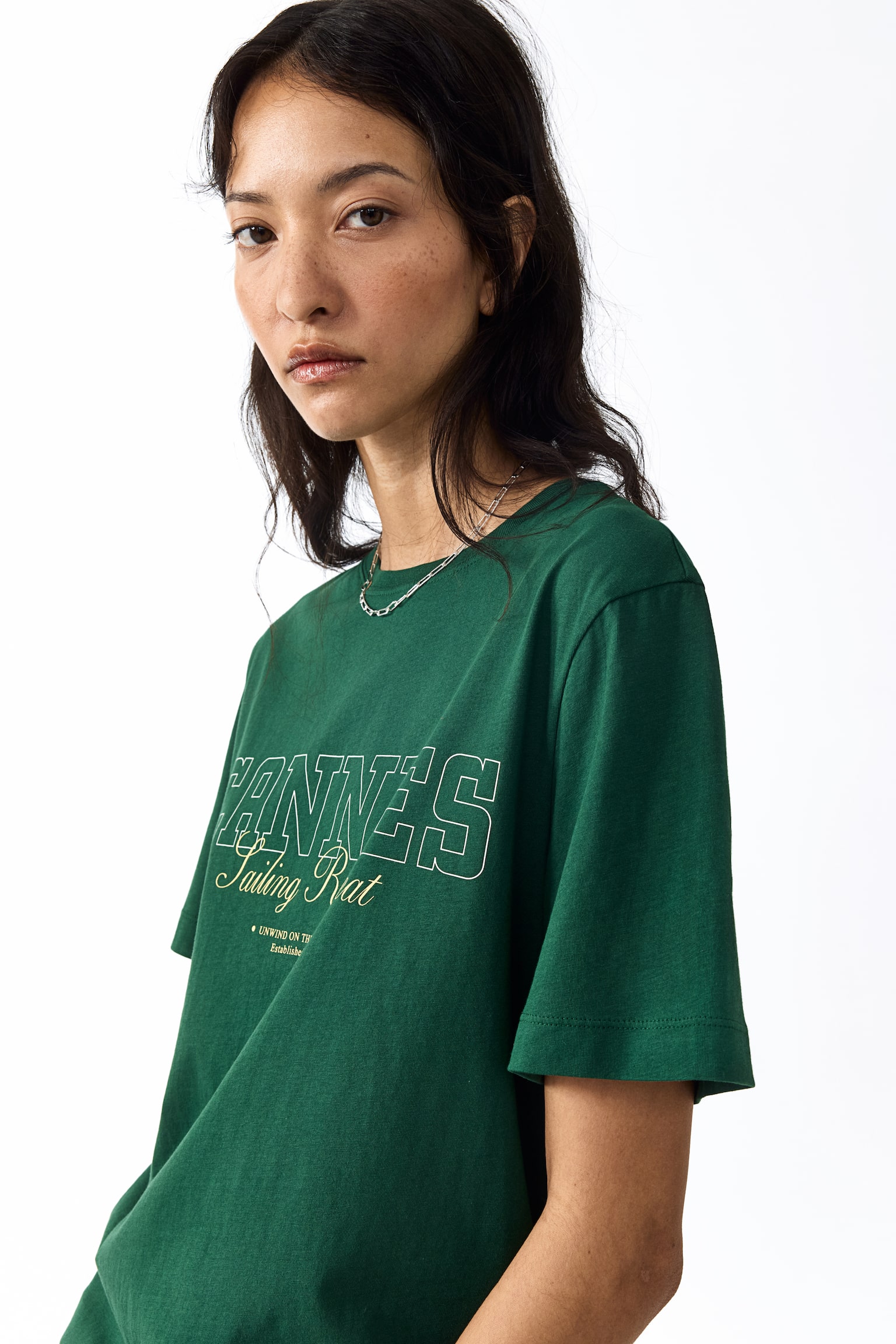 Printed T-shirt-Green/Cannes Sailing Retreat - 3